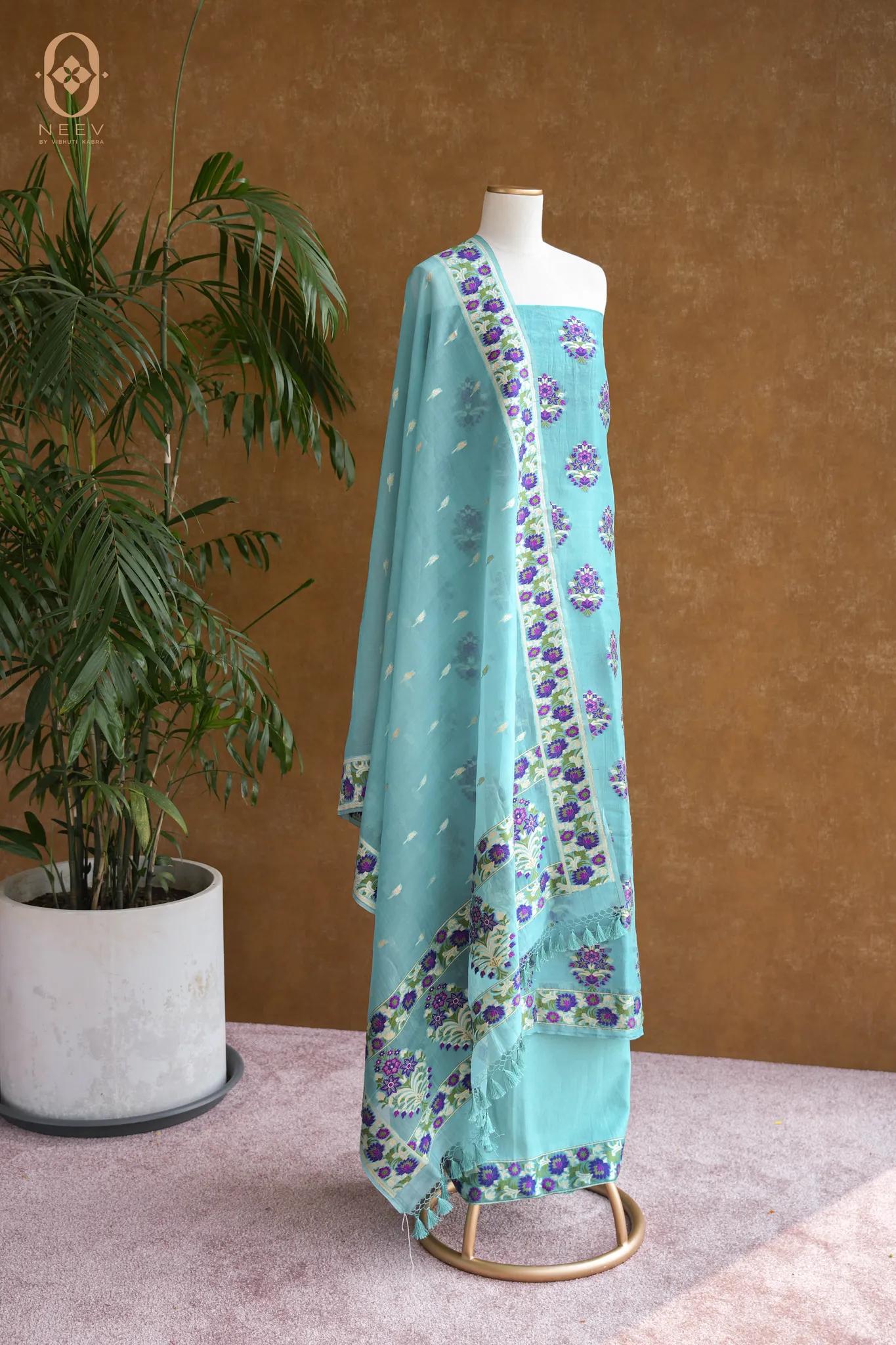 Kora Silk Multi Meenakari Suit Set