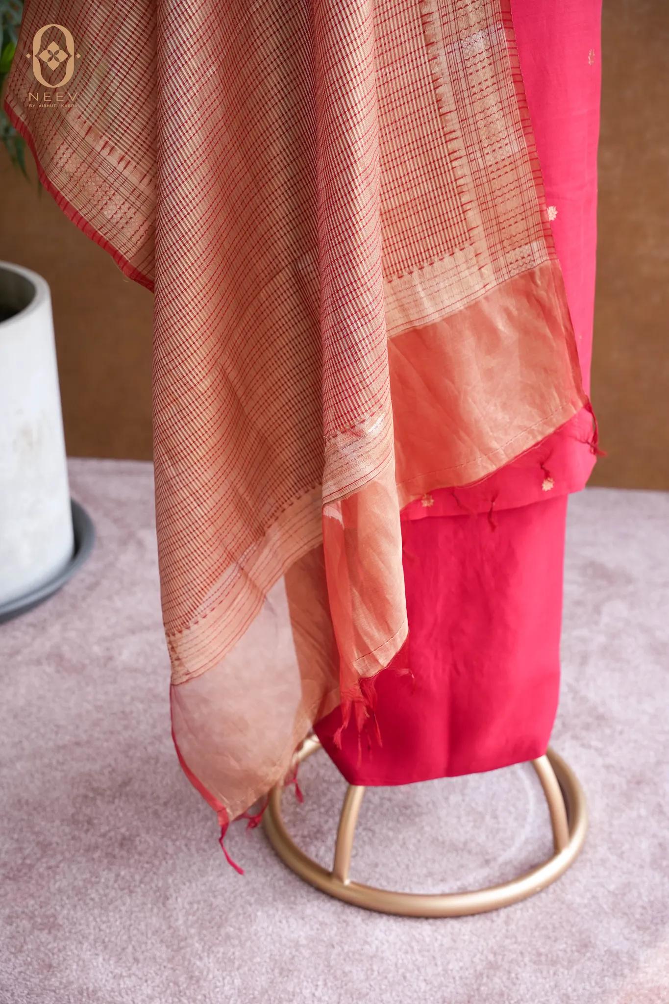 Sindoori Rang Chinia Tissue Suit Set