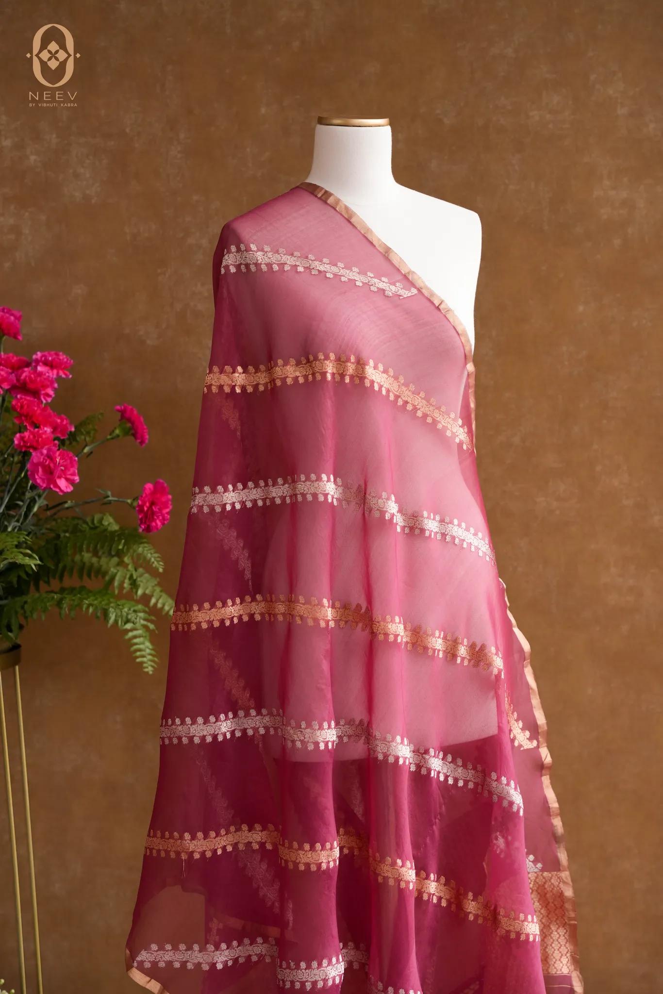 Kora Silk Stripe Dupatta