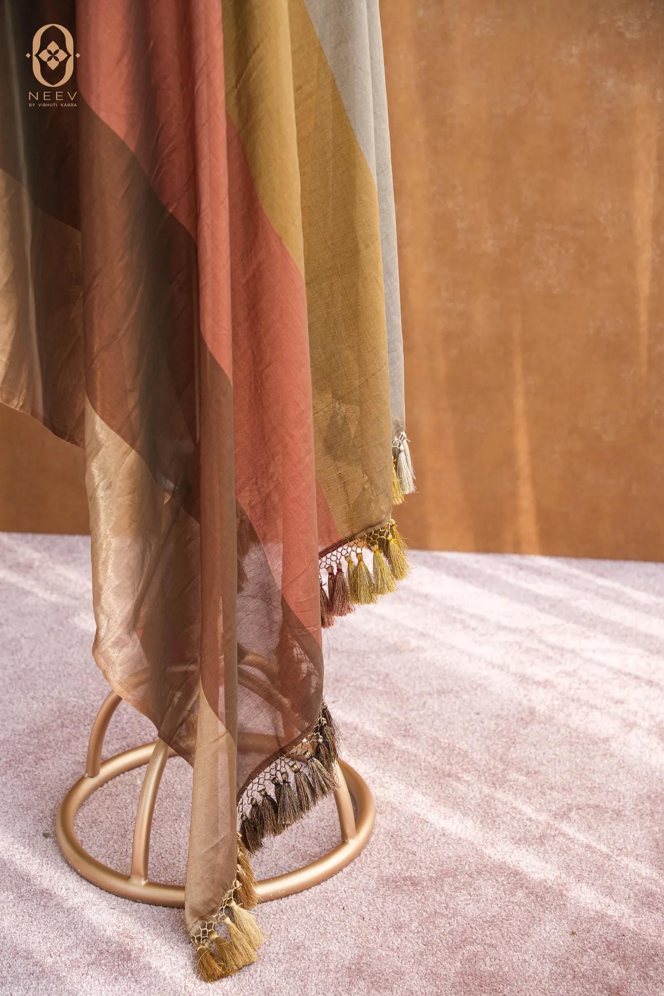 Multi-color Striped Tissue Dupatta