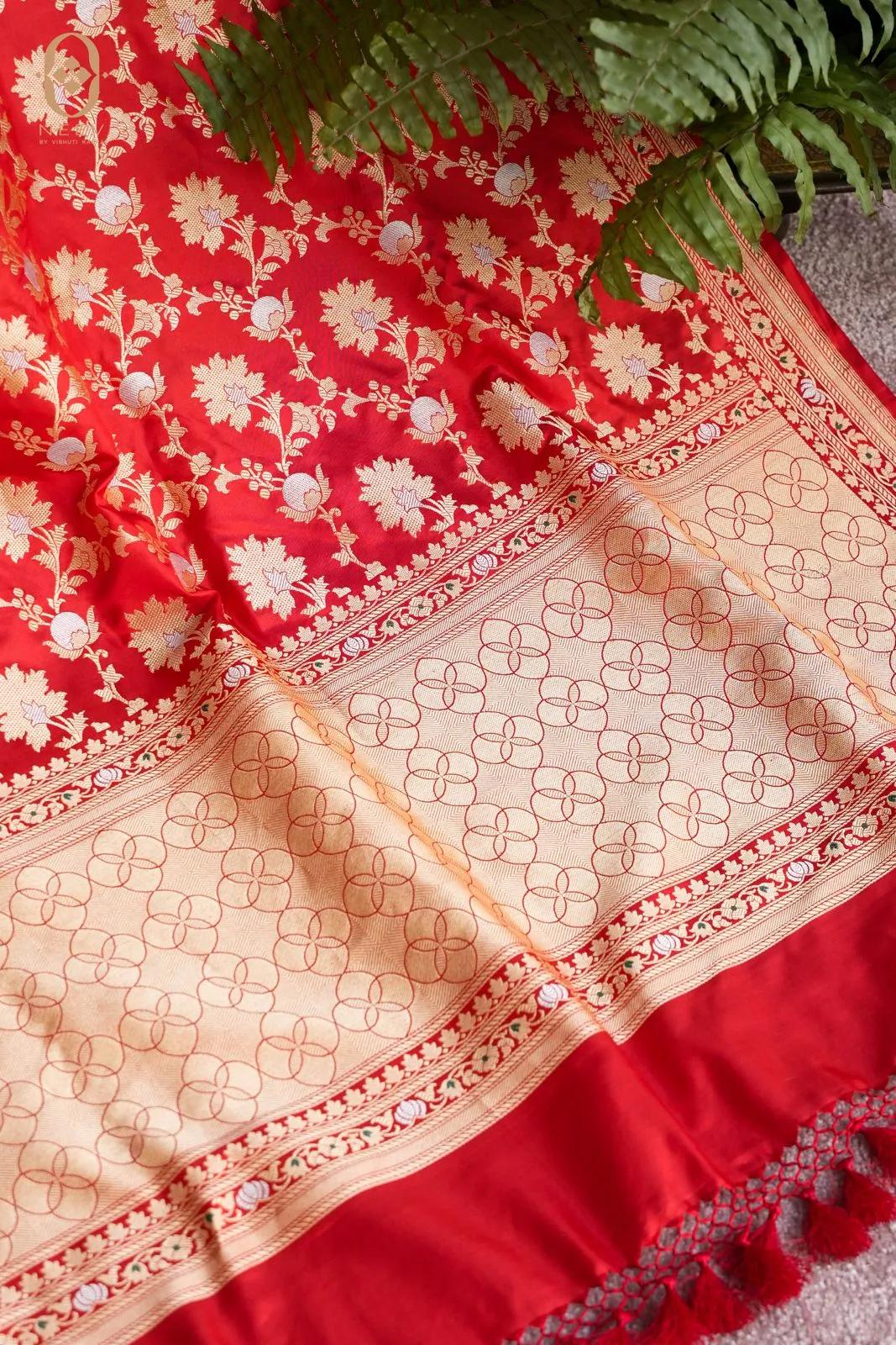 The Neev Red Saree