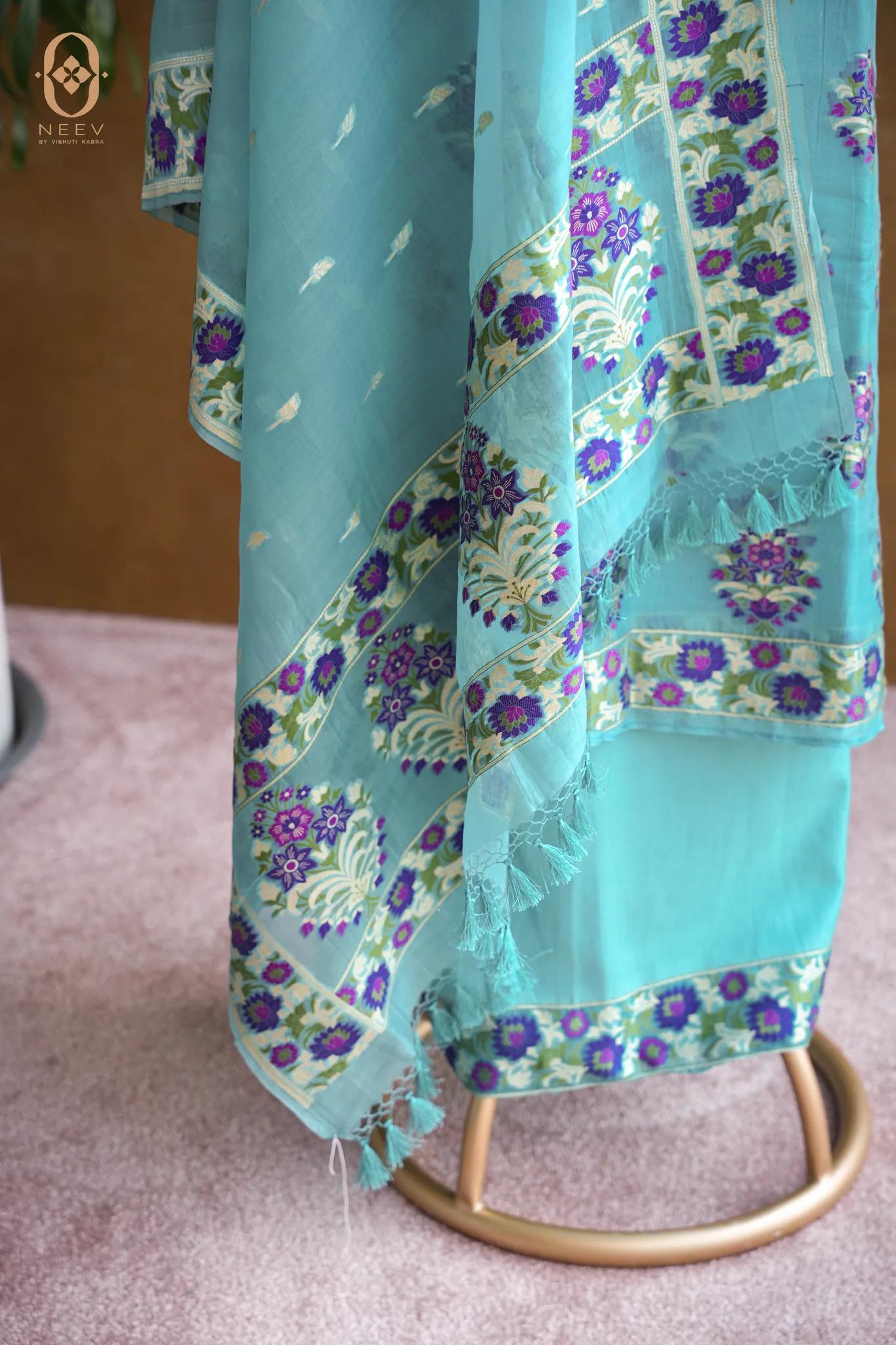 Kora Silk Multi Meenakari Suit Set