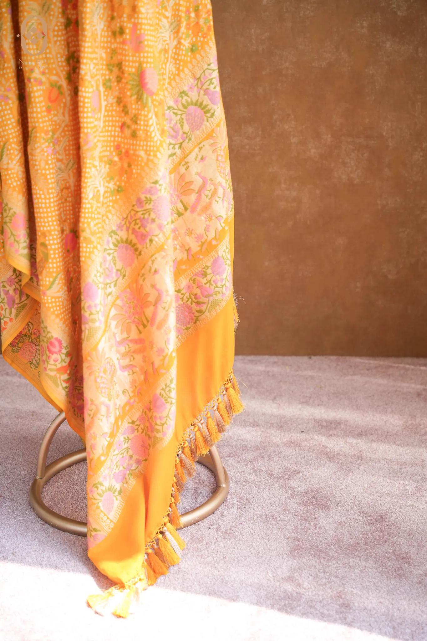 Georgette Meenakari Bandhani Dupatta