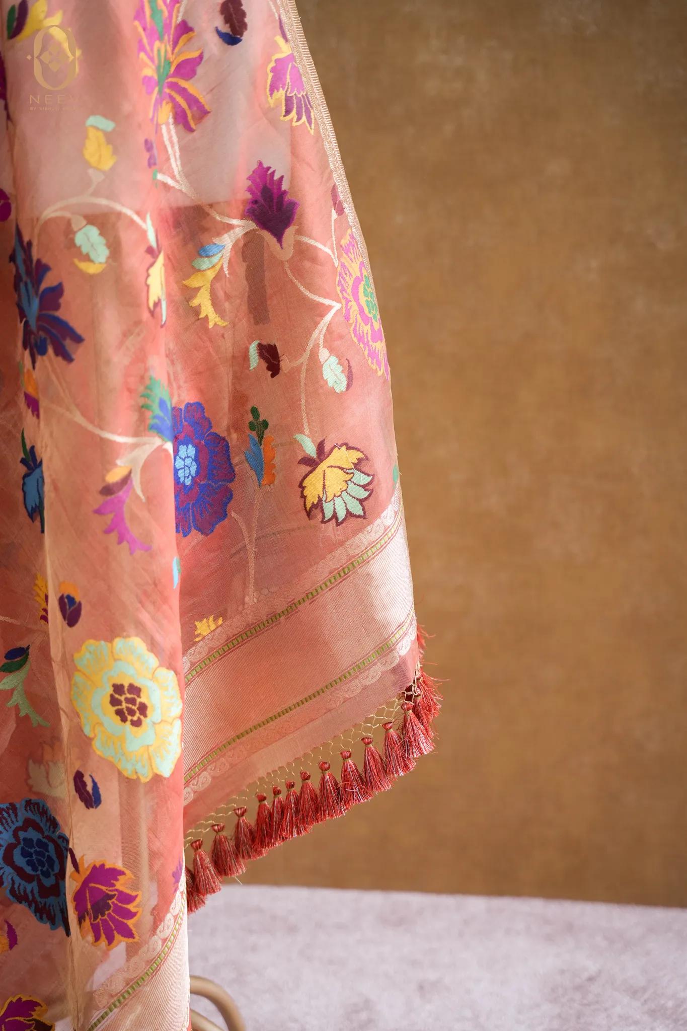 Premium Tissue Multi Meenakari Dupatta