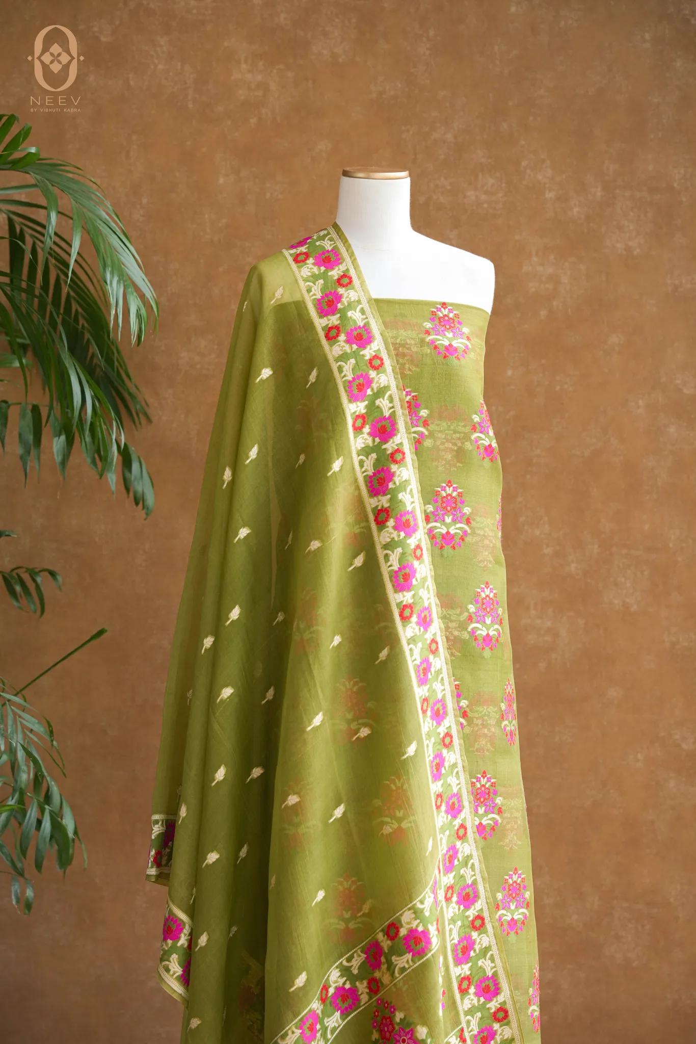 Kora Silk Multi Meenakari Suit Set