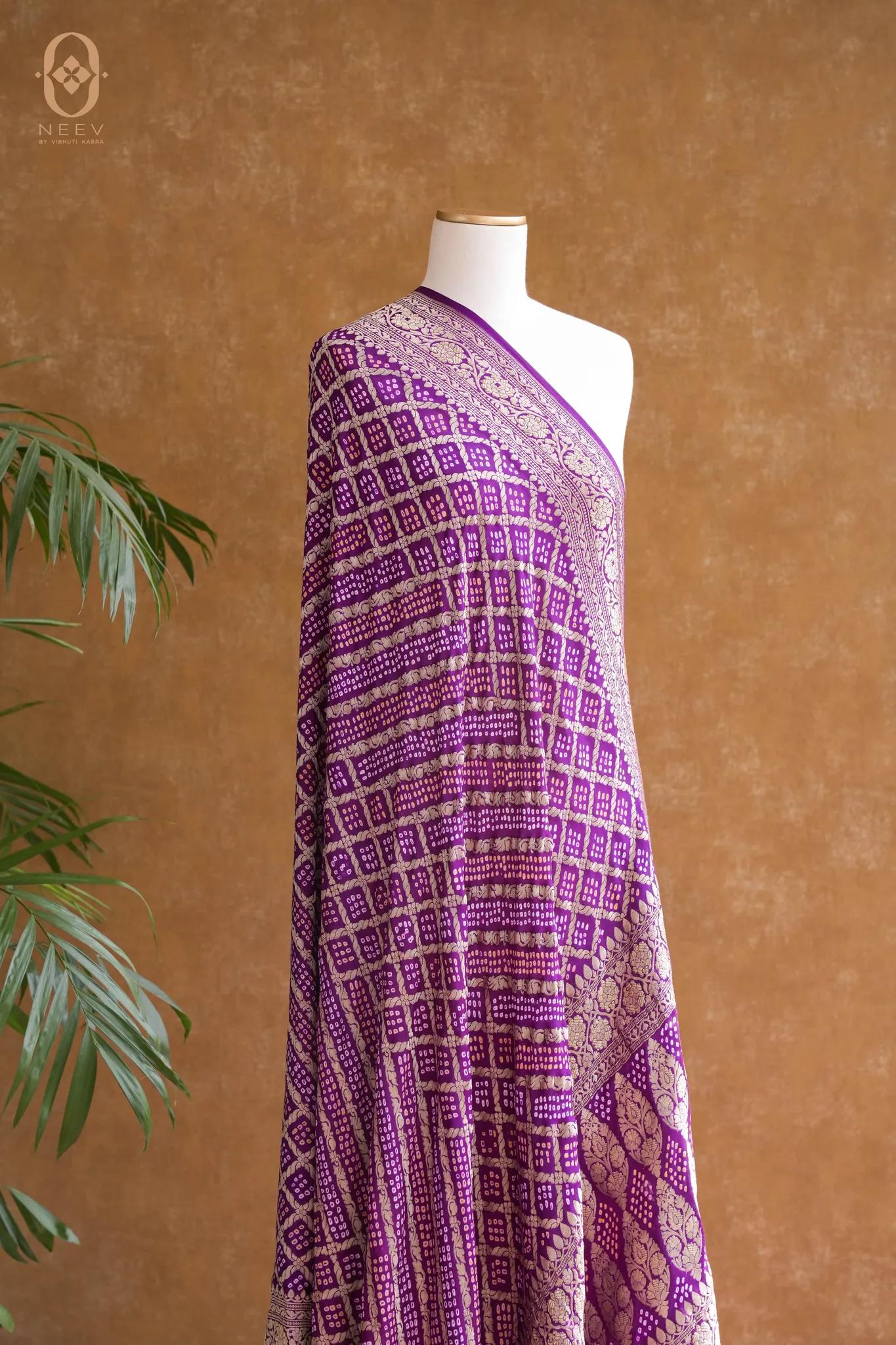 Purple Bandhani Dupatta