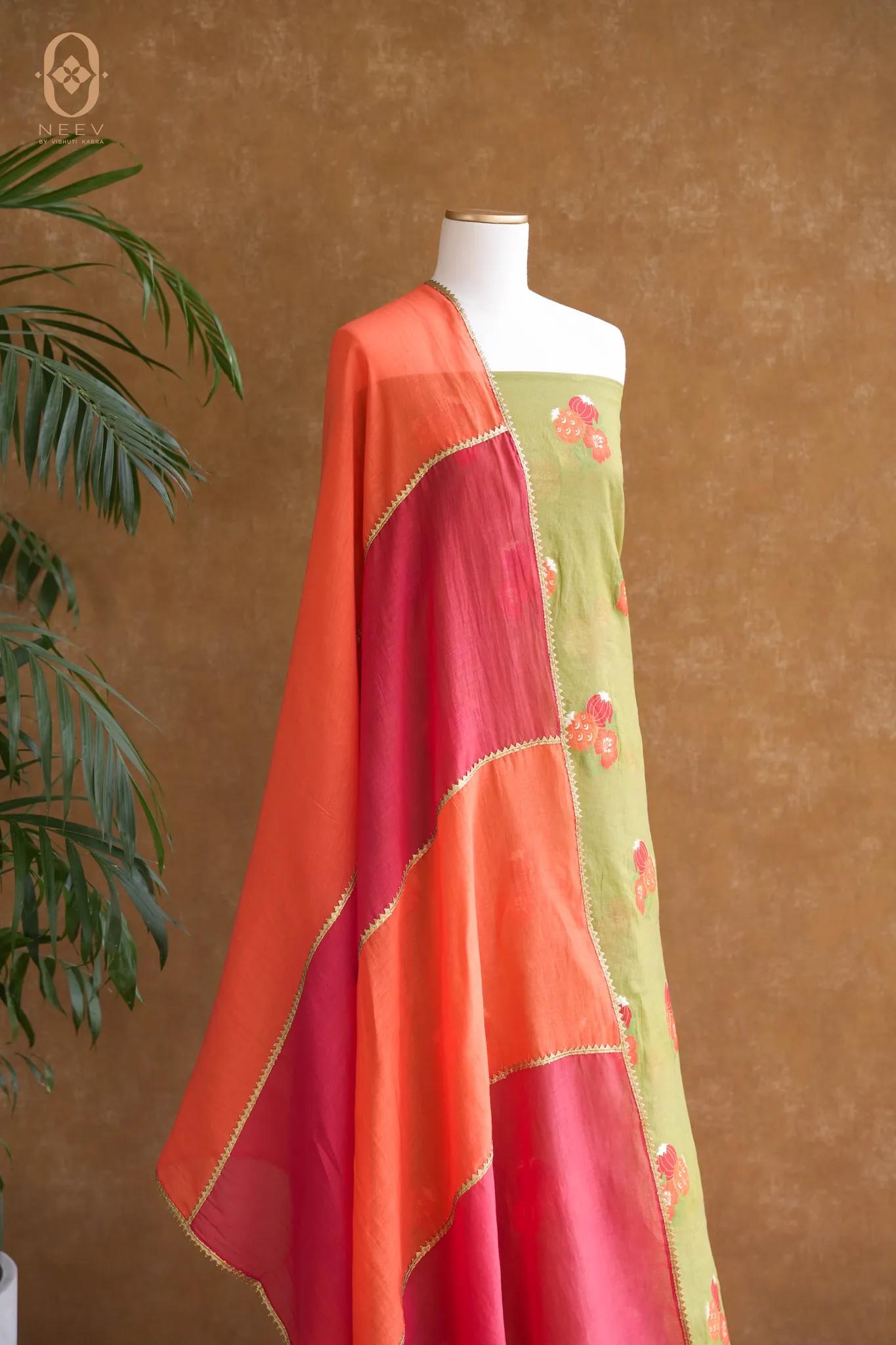 The Sacred Garden- Chanderi Cotton Anar Suit Set