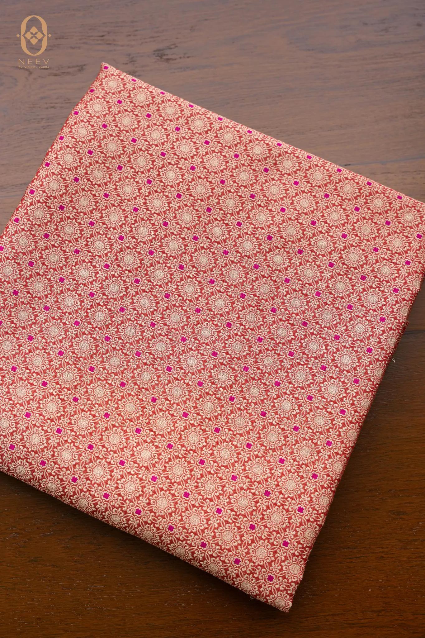 Neev Bestseller- Premium Cotton Brocade Jaal Fabric