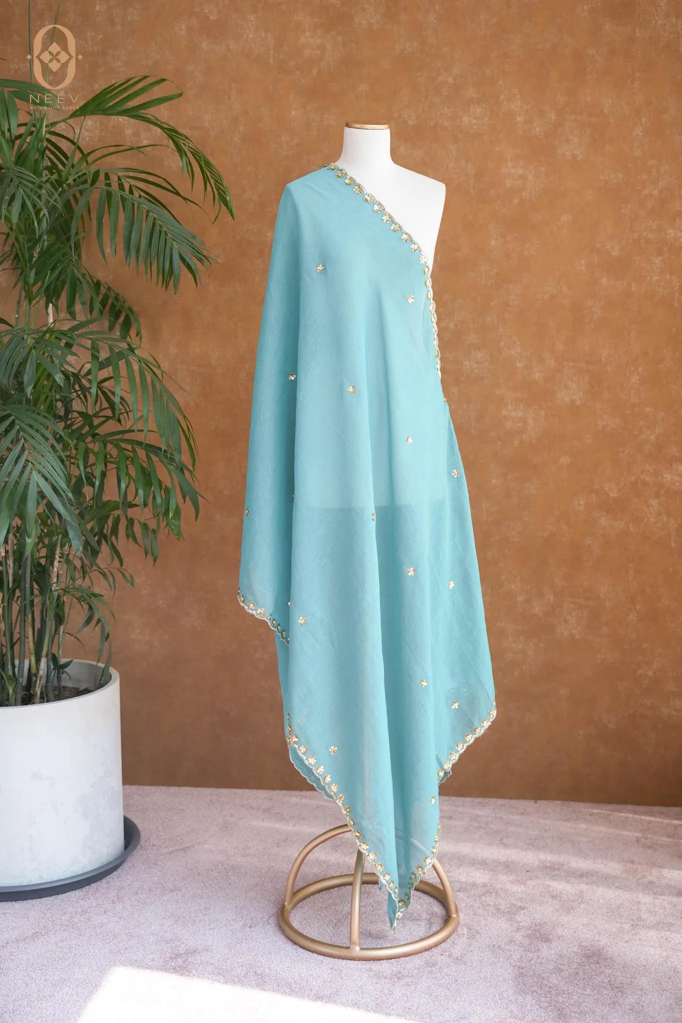 Daisy Mul Tissue Handwork Dupatta