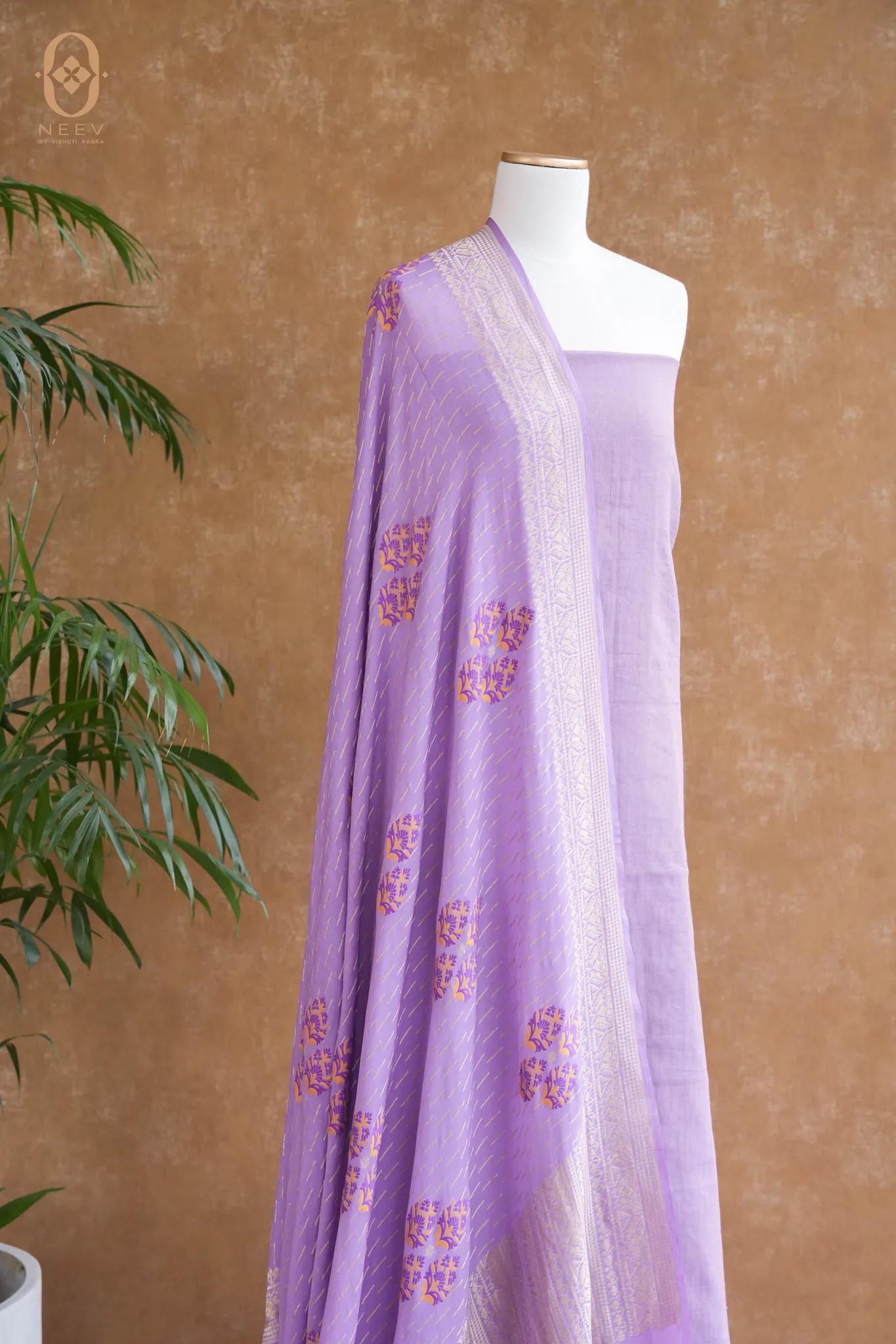 Multi Meenakari Munga Silk Suit Set