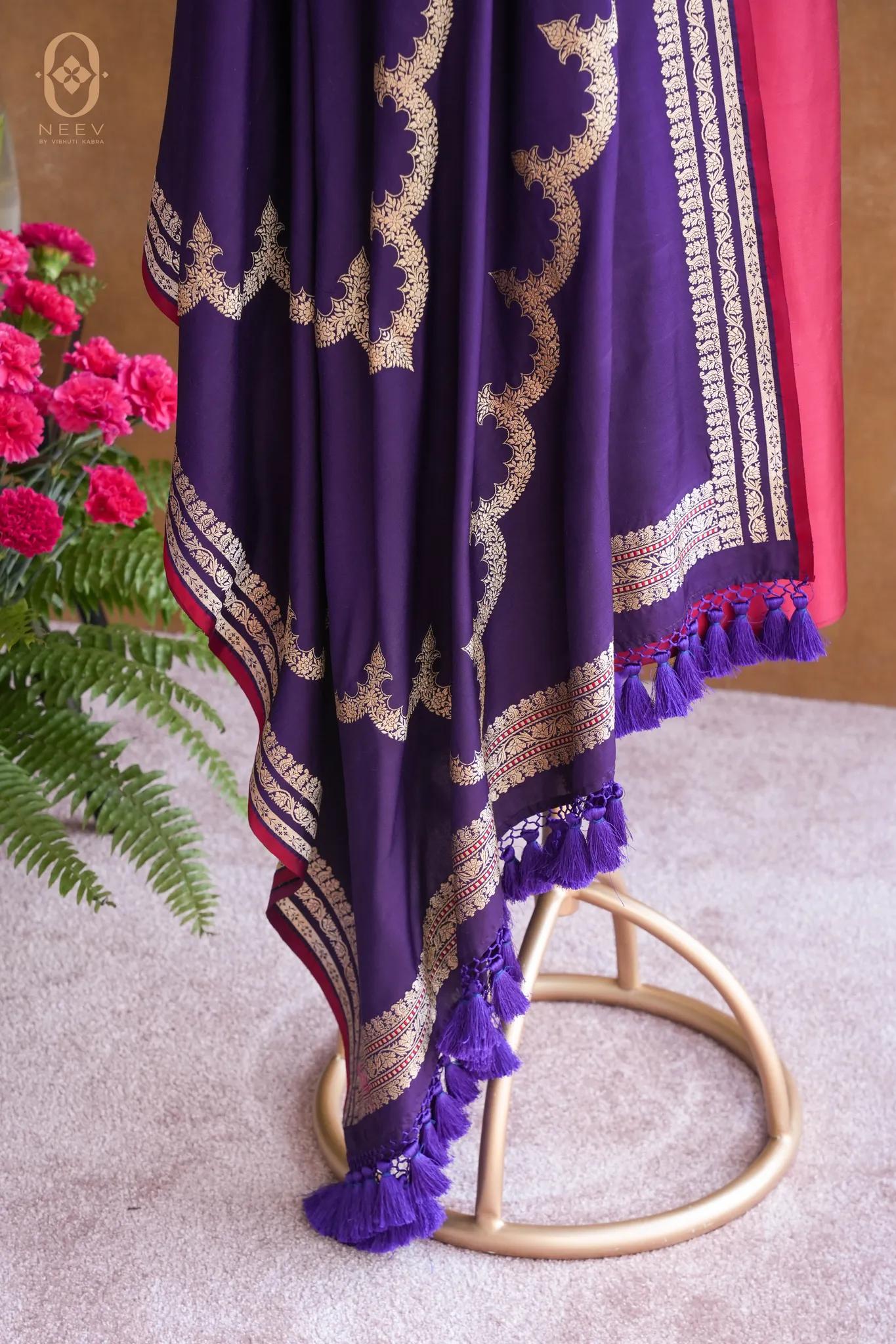Double Satin Suit With Satin Silk Dupatta