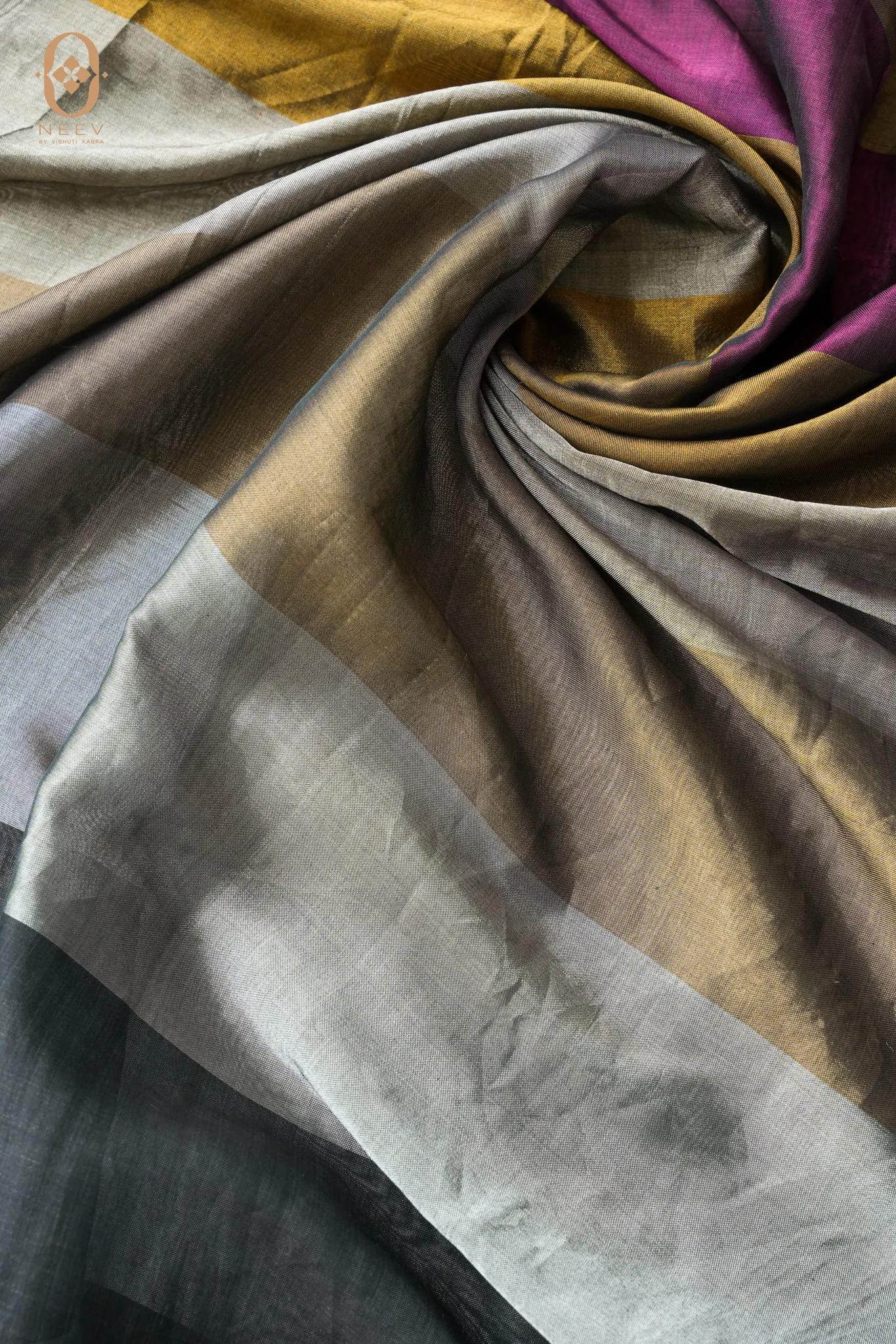 Luminous Multi-Colour Tissue Silk Fabric