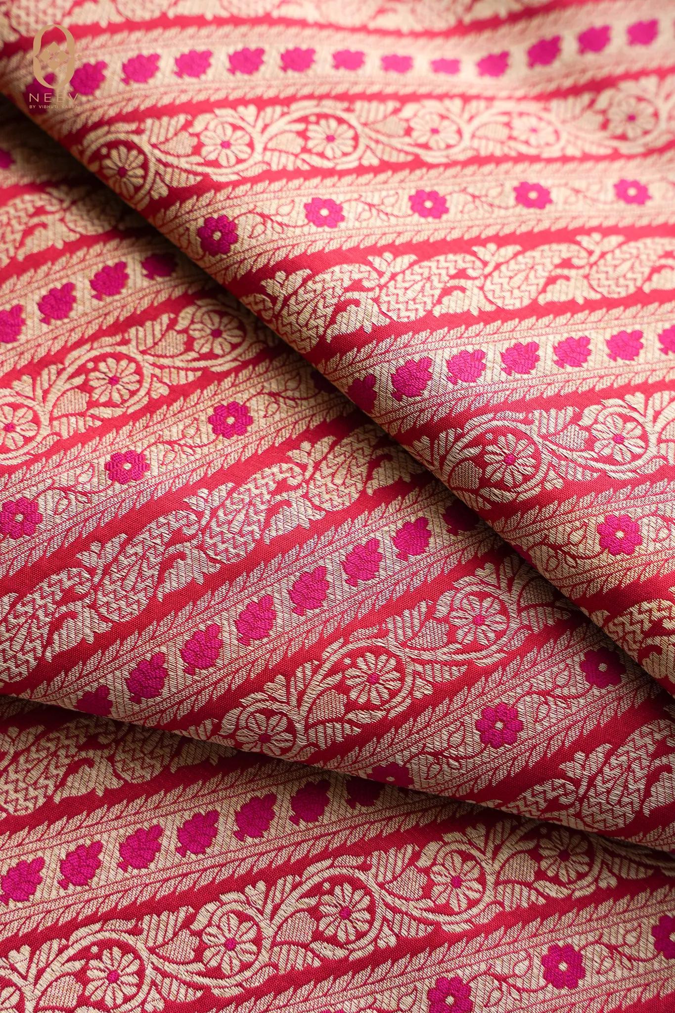 Katan Silk Integrated Weave Meenakari Fabric