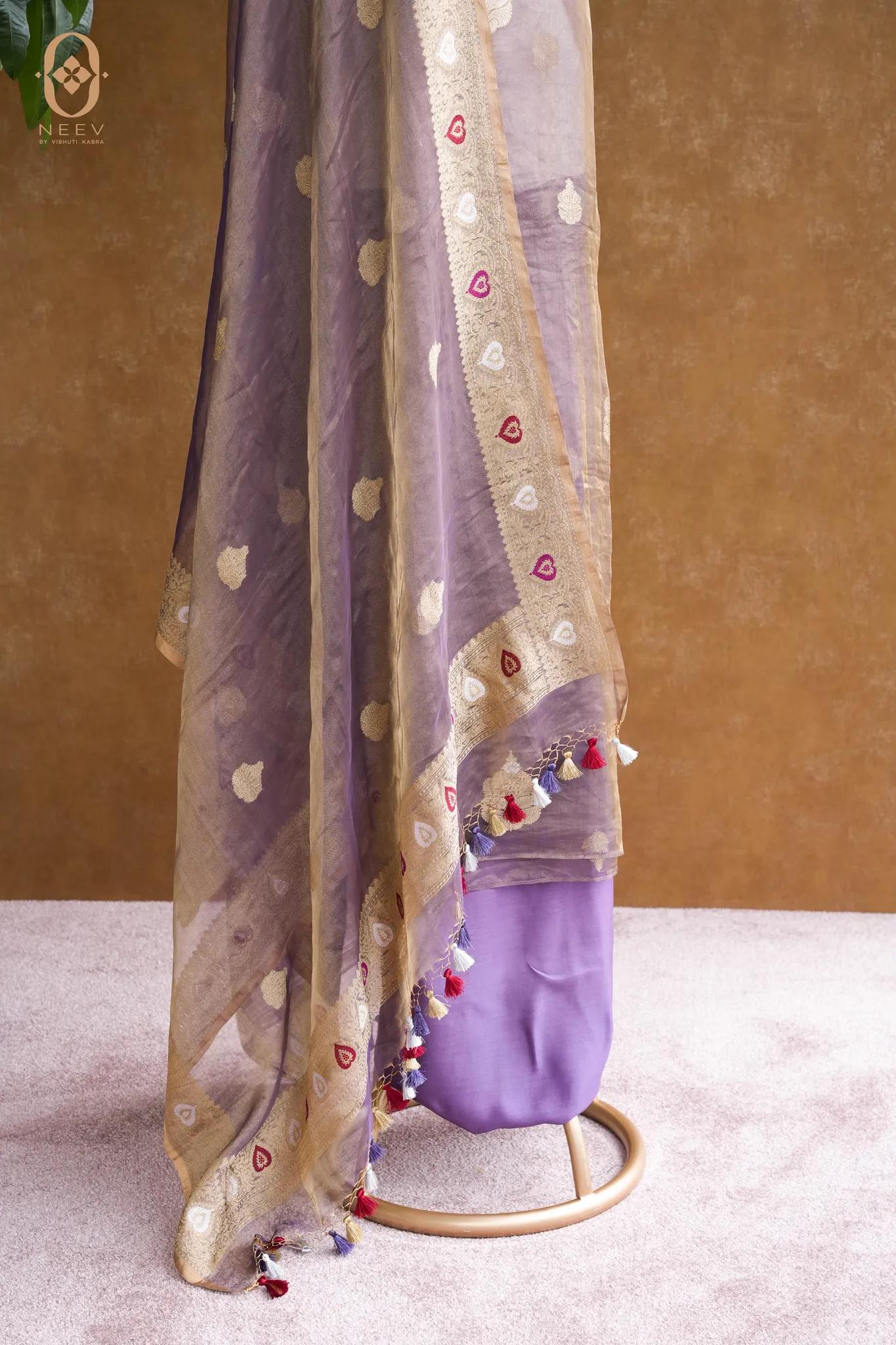 Tissue Silk Meenakari Suit Set