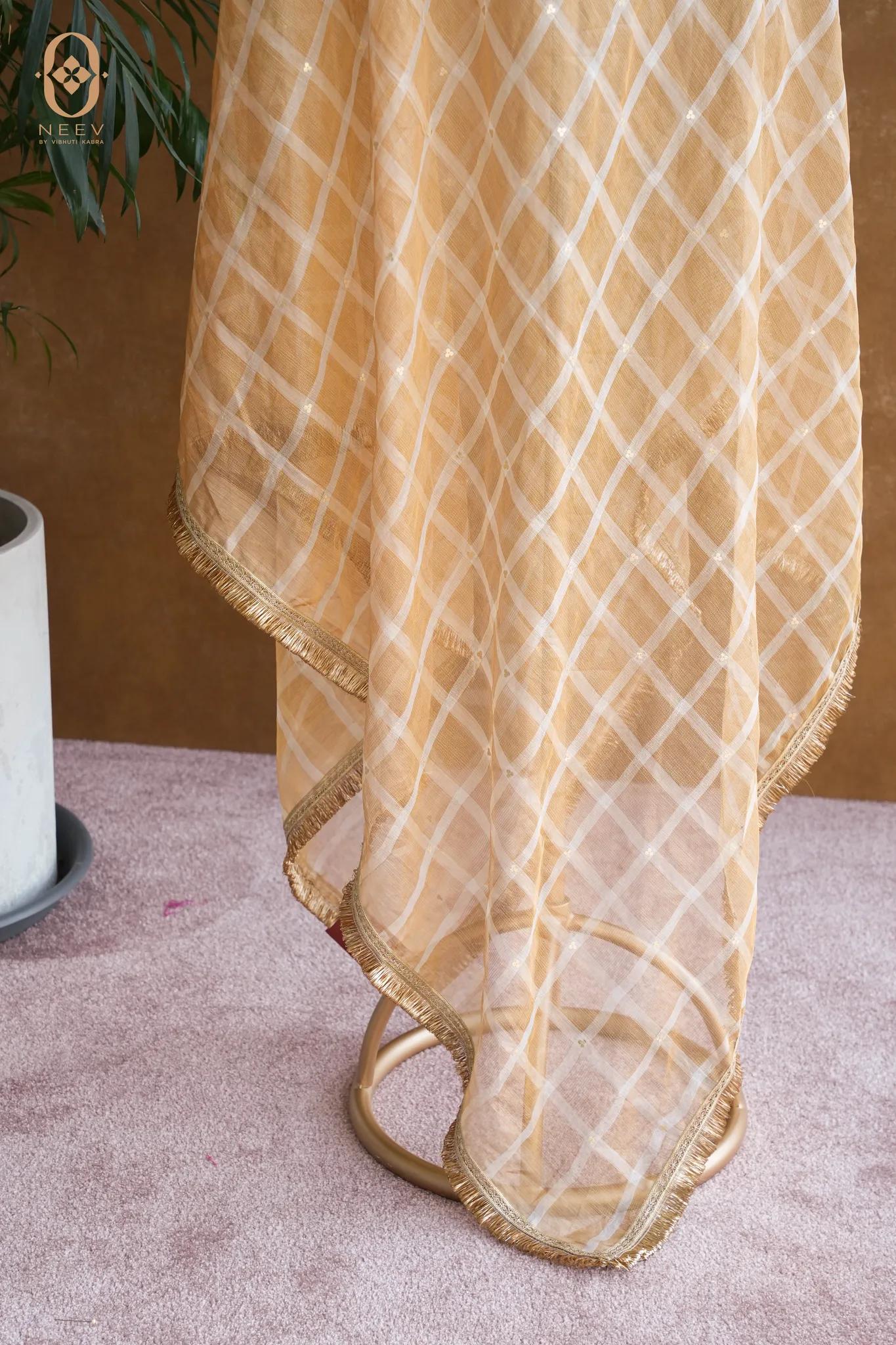 Tissue Silk Checkered Dupatta