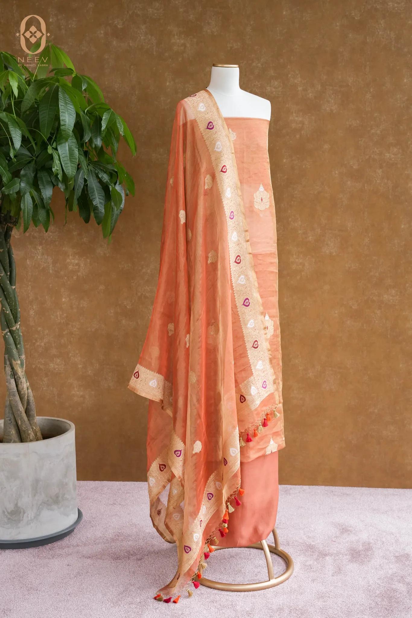 Tissue Silk Meenakari Suit Set