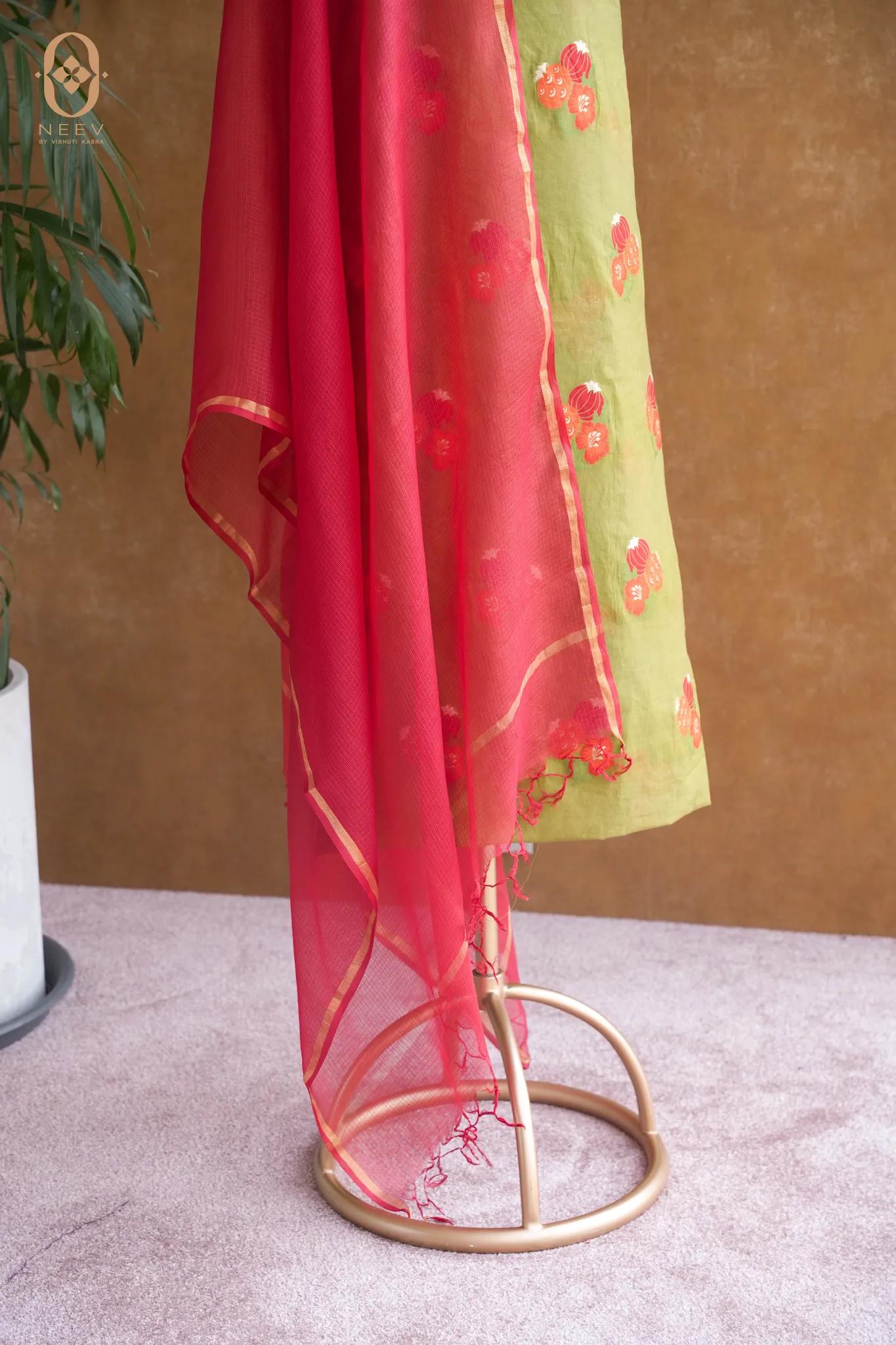 The Sacred Garden- Chanderi Cotton Anar Suit Set