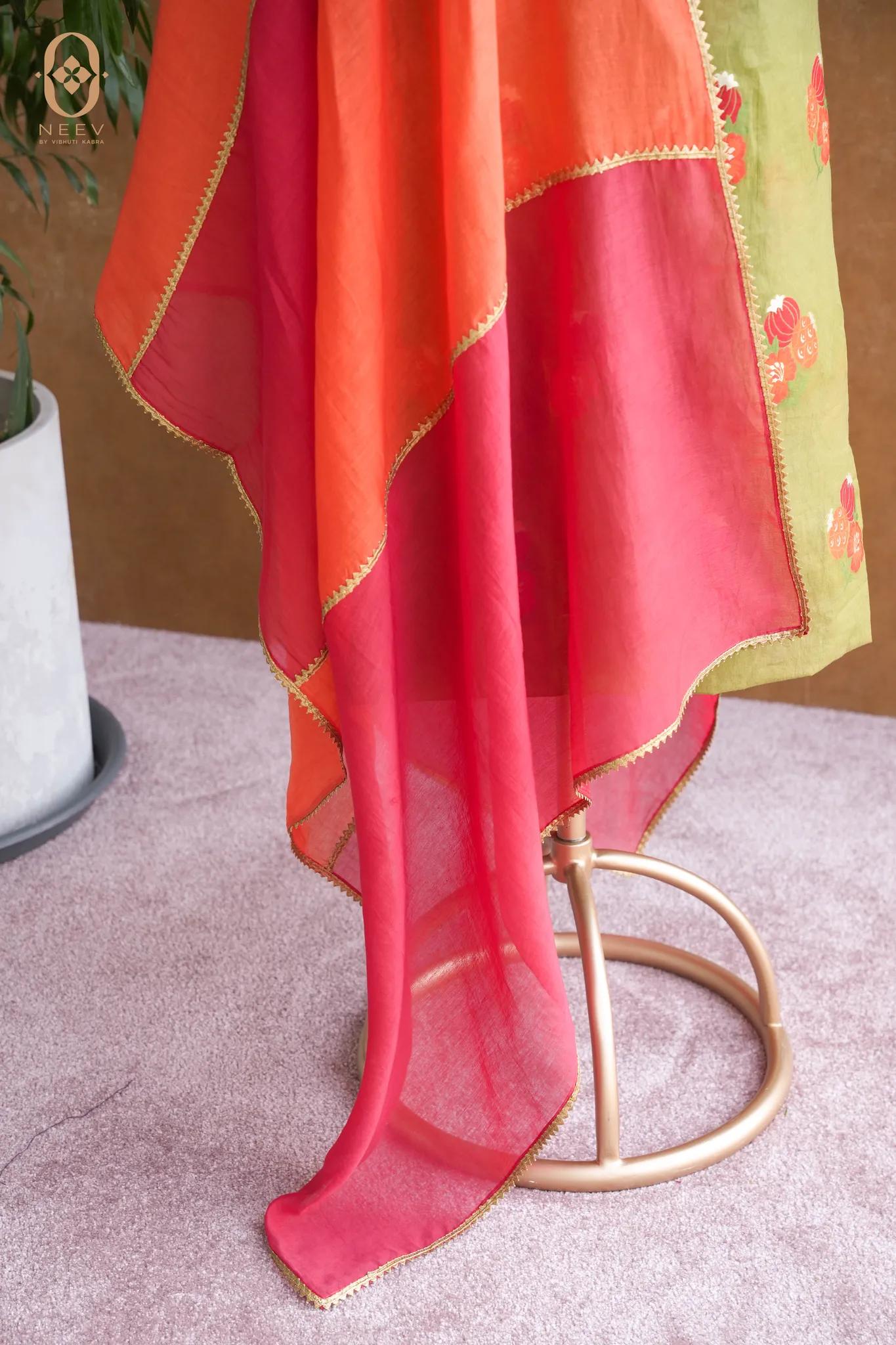 The Sacred Garden- Chanderi Cotton Anar Suit Set