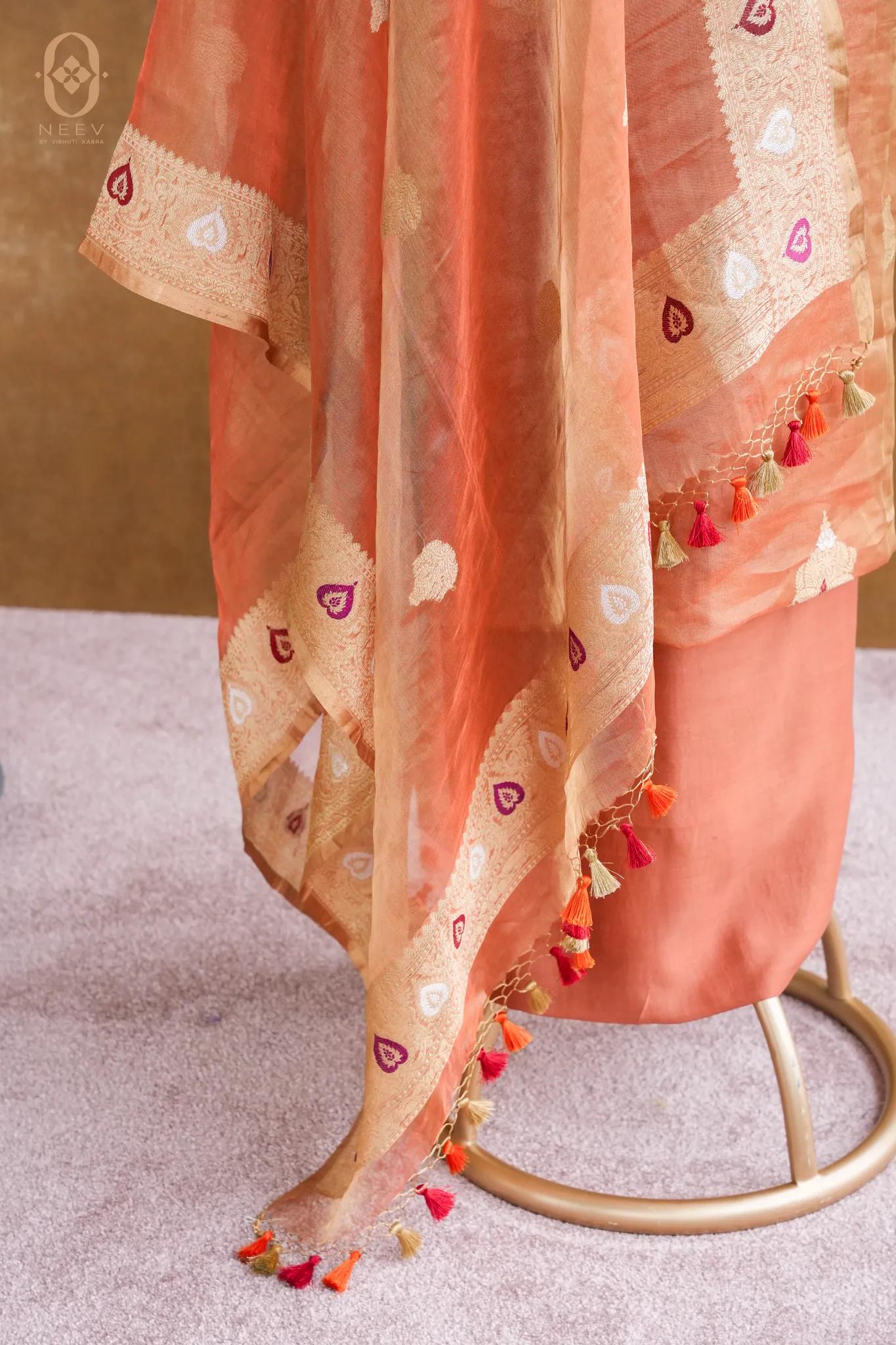 Tissue Silk Meenakari Suit Set
