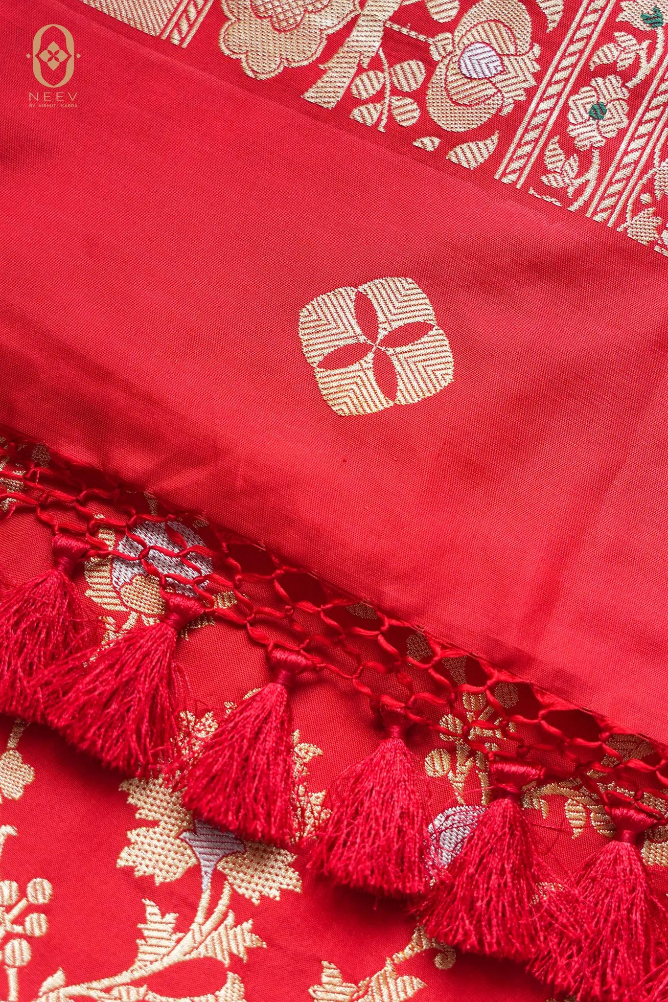 The Neev Red Saree