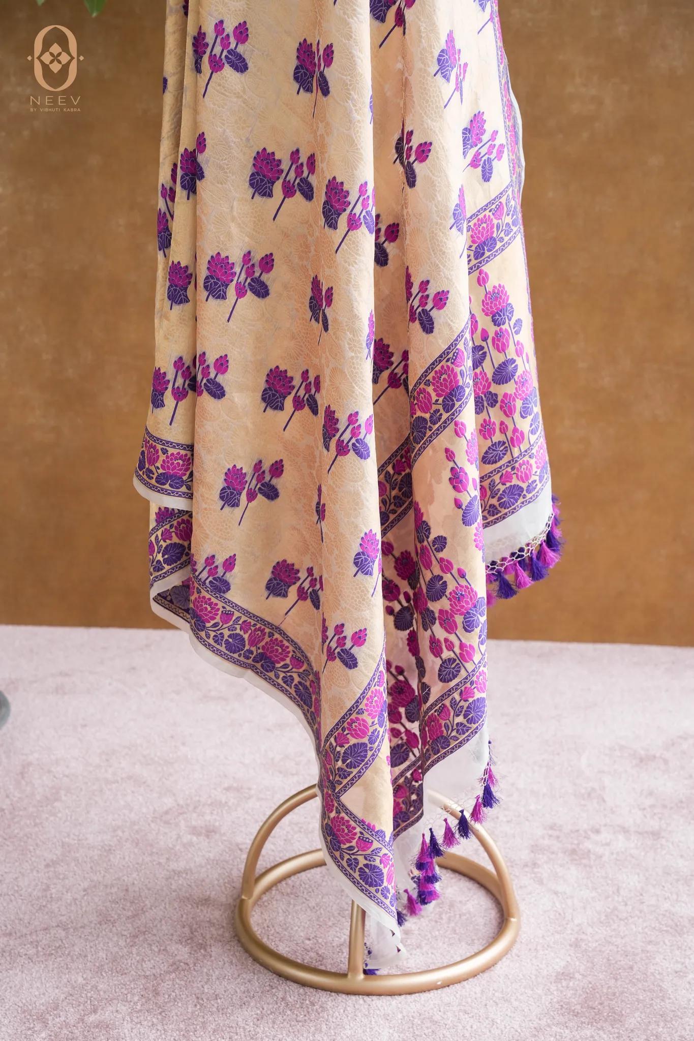 Kora Silk Multi Meenakari Dupatta
