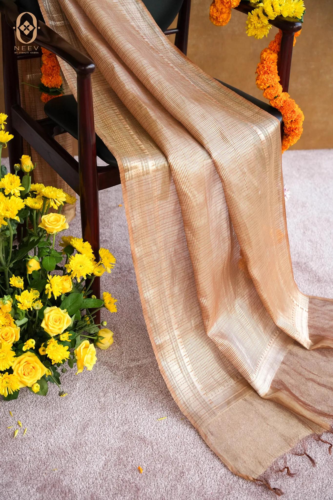 Caramel Rang Chanderi Tissue Dupatta