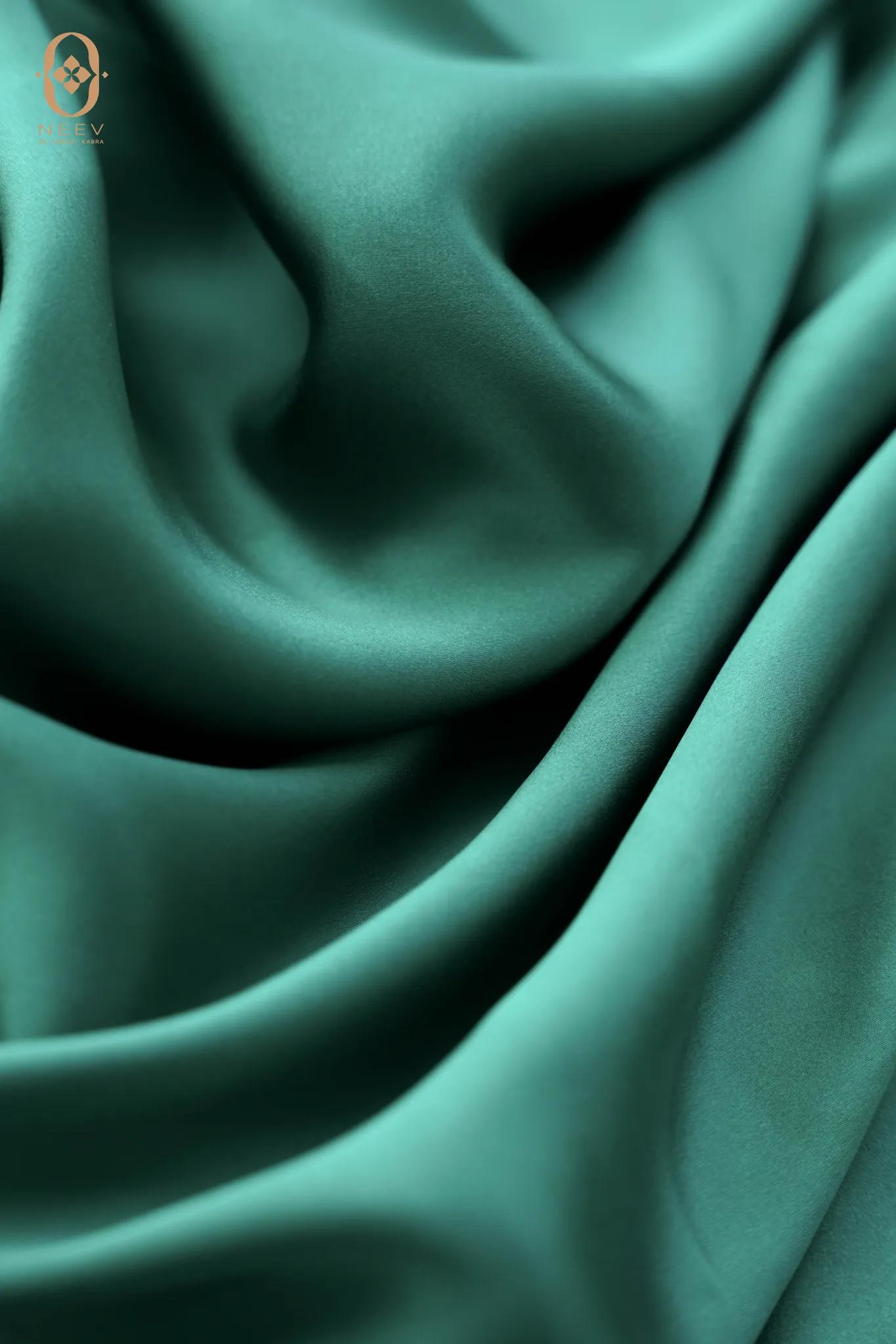 Fire Fly Pine Green Satin Fabric