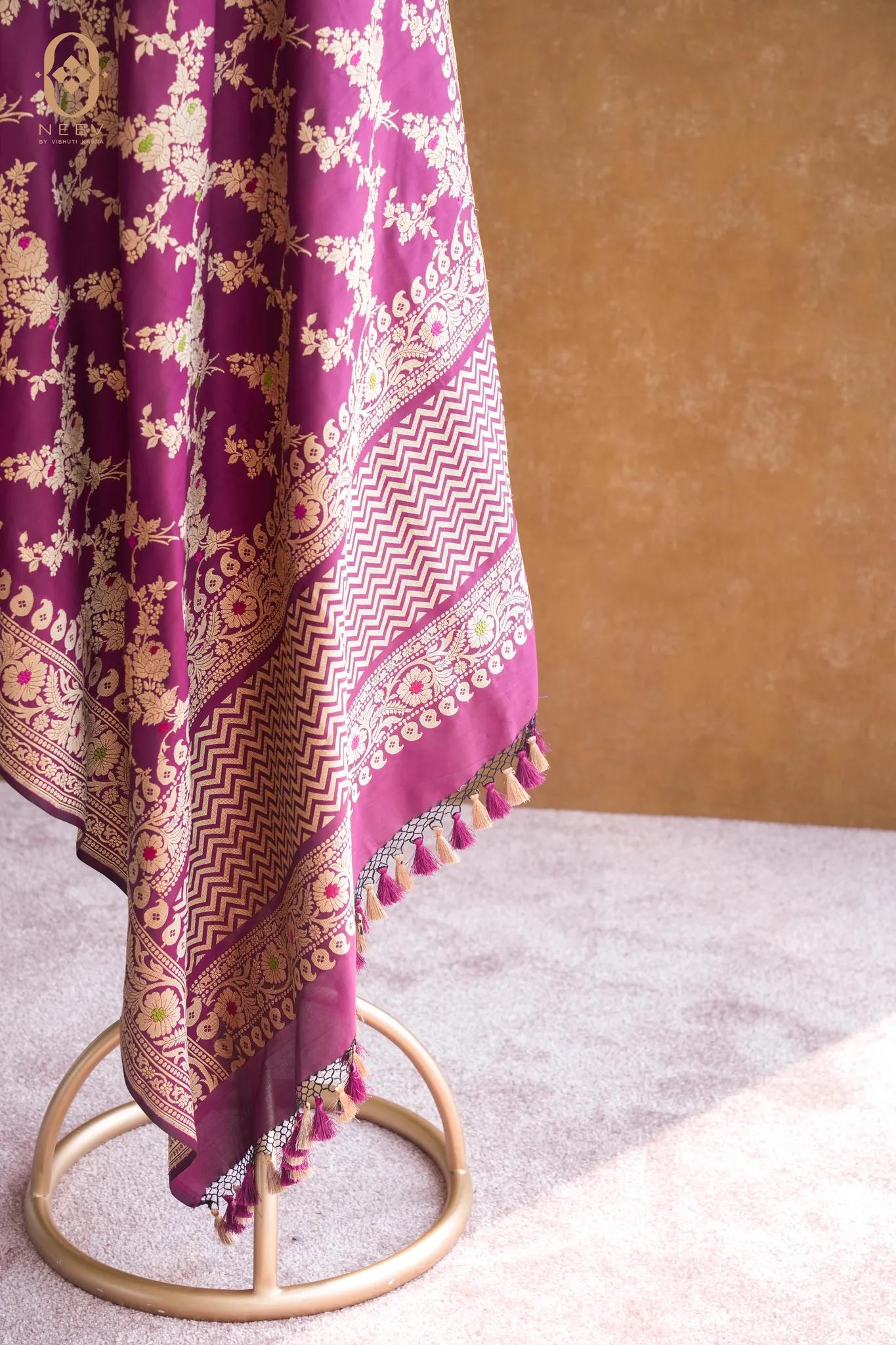 Katan Silk Jaal Meenakari Dupatta