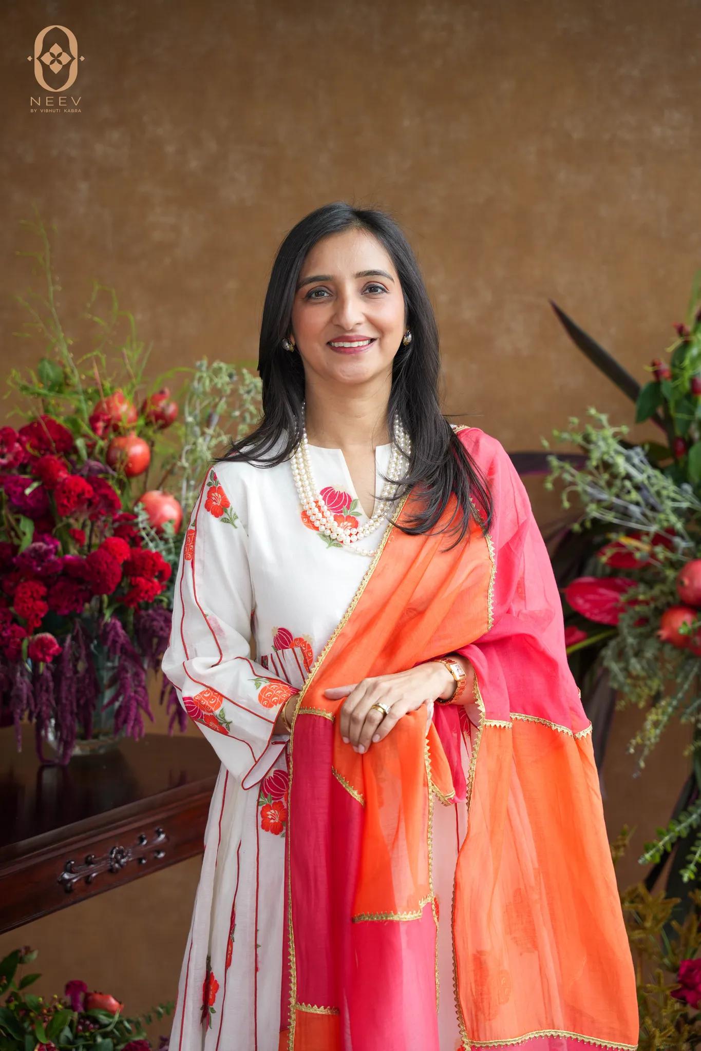 The Sacred Garden- Chanderi Cotton Anar Unstitched Suit Set
