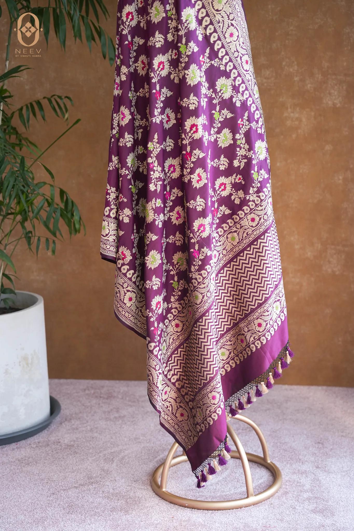 Katan Silk Jaal Meenakari Dupatta