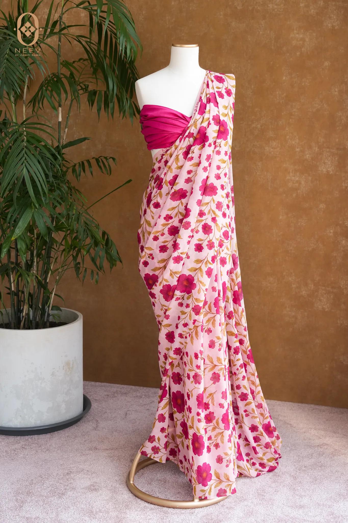 Georgette Floral Saree