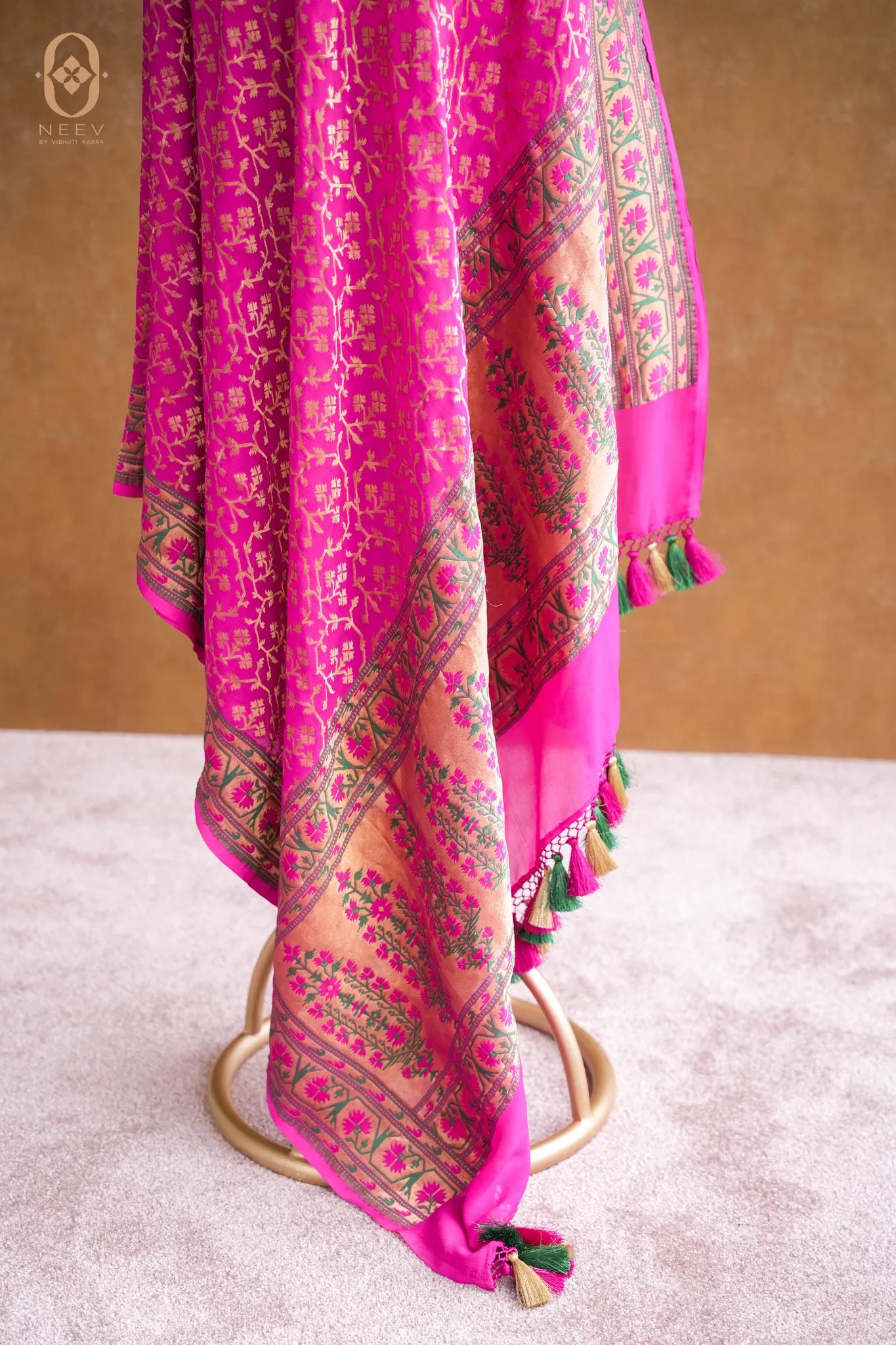 Georgette Jaal Paithani Dupatta