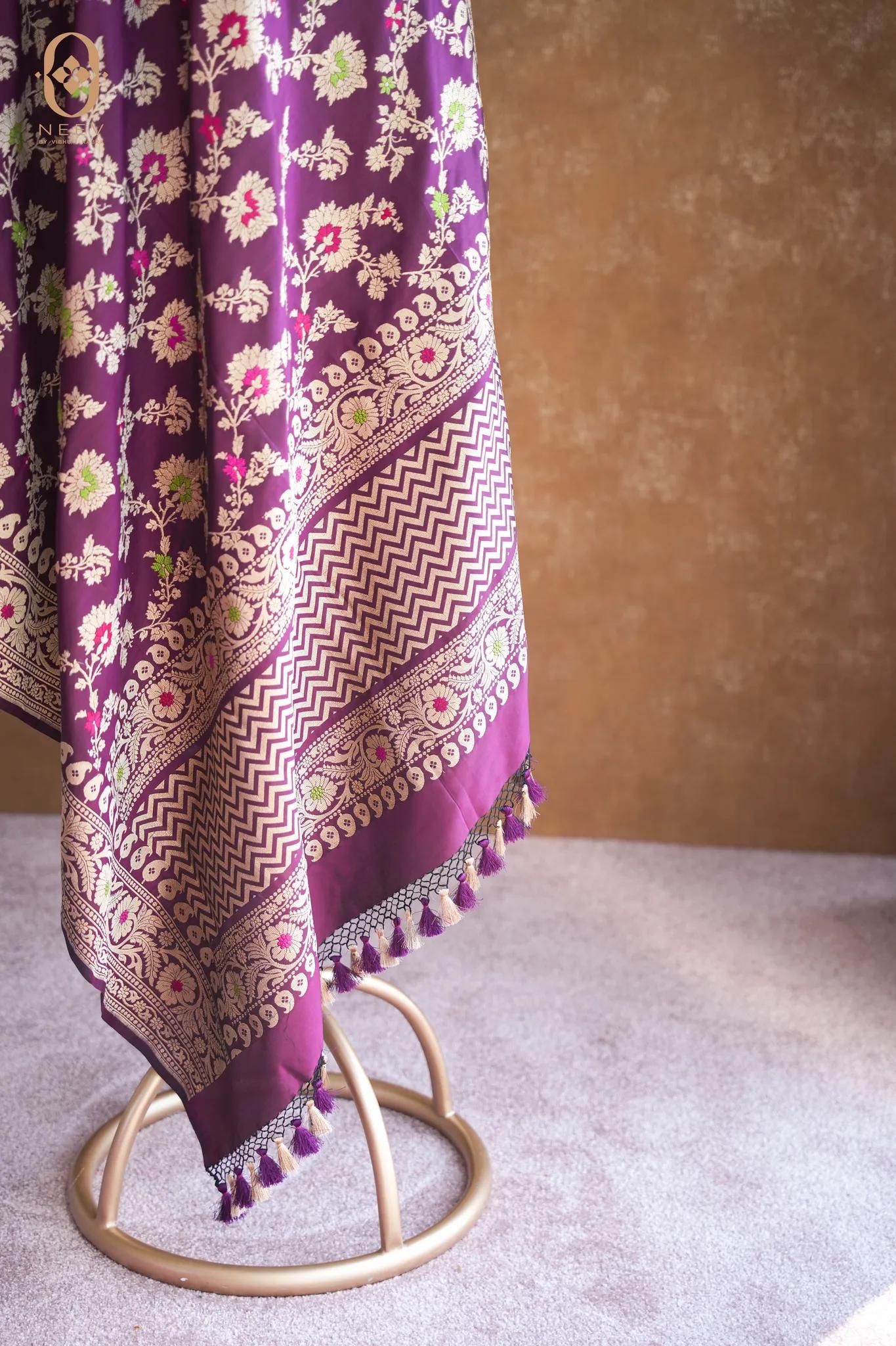 Katan Silk Jaal Meenakari Dupatta
