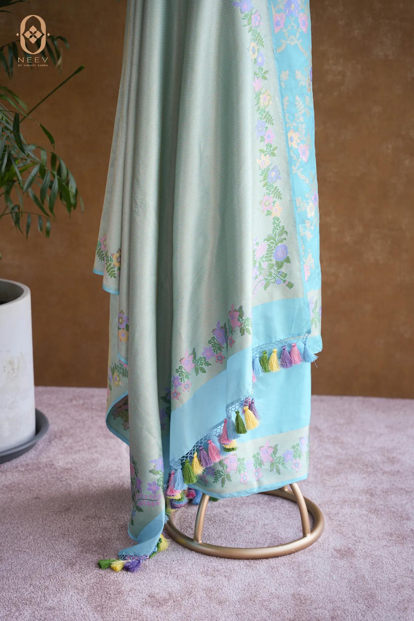 Premium Katan Silk Jaal Suit Set