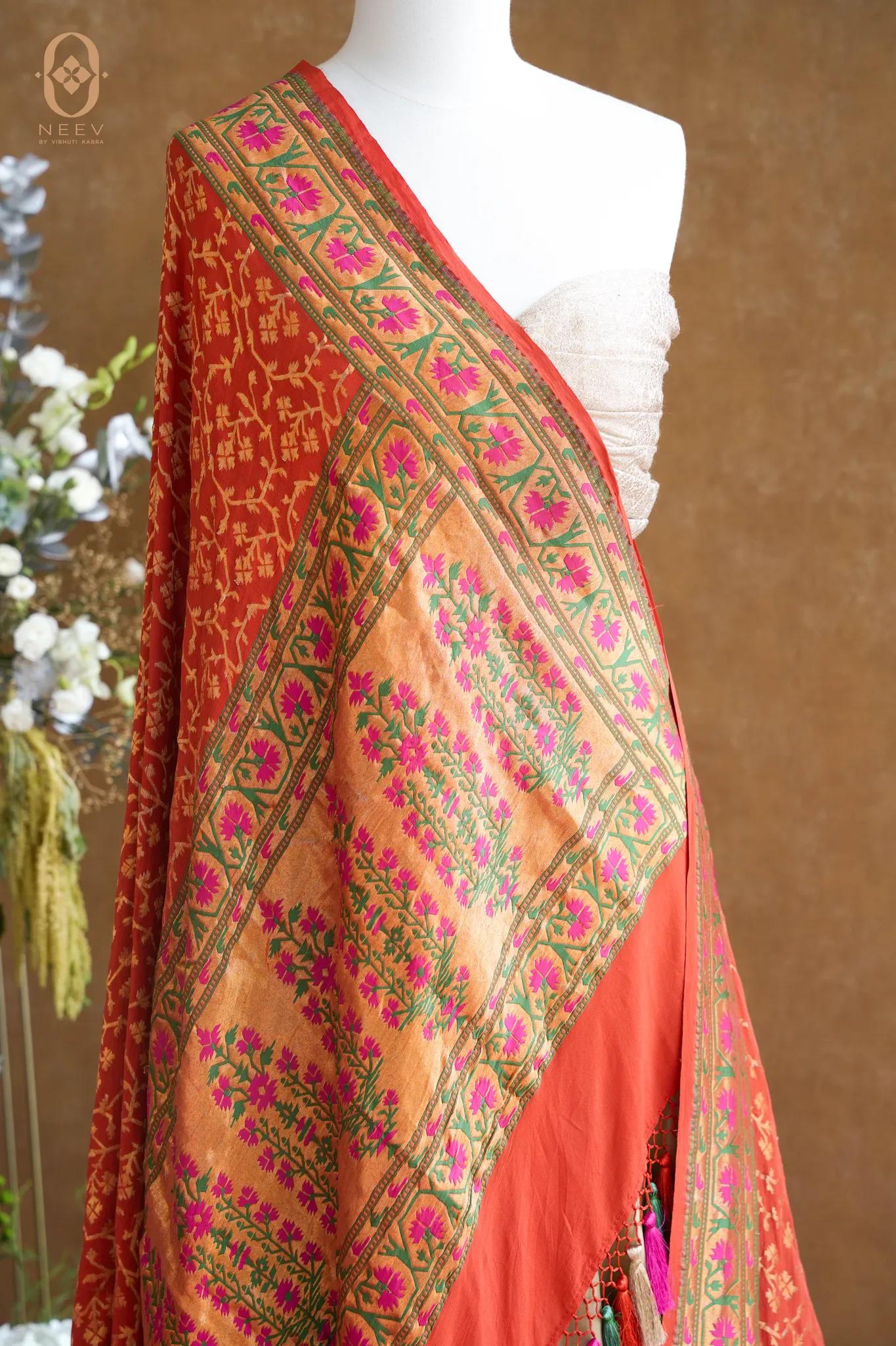 Georgette Jaal Paithani Dupatta