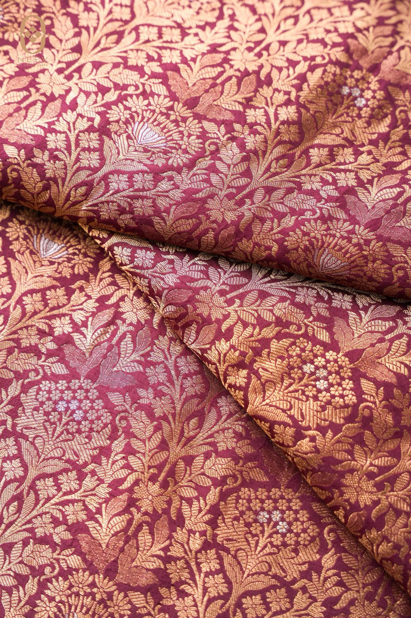 Katan Silk Brocade Jaal Fabric