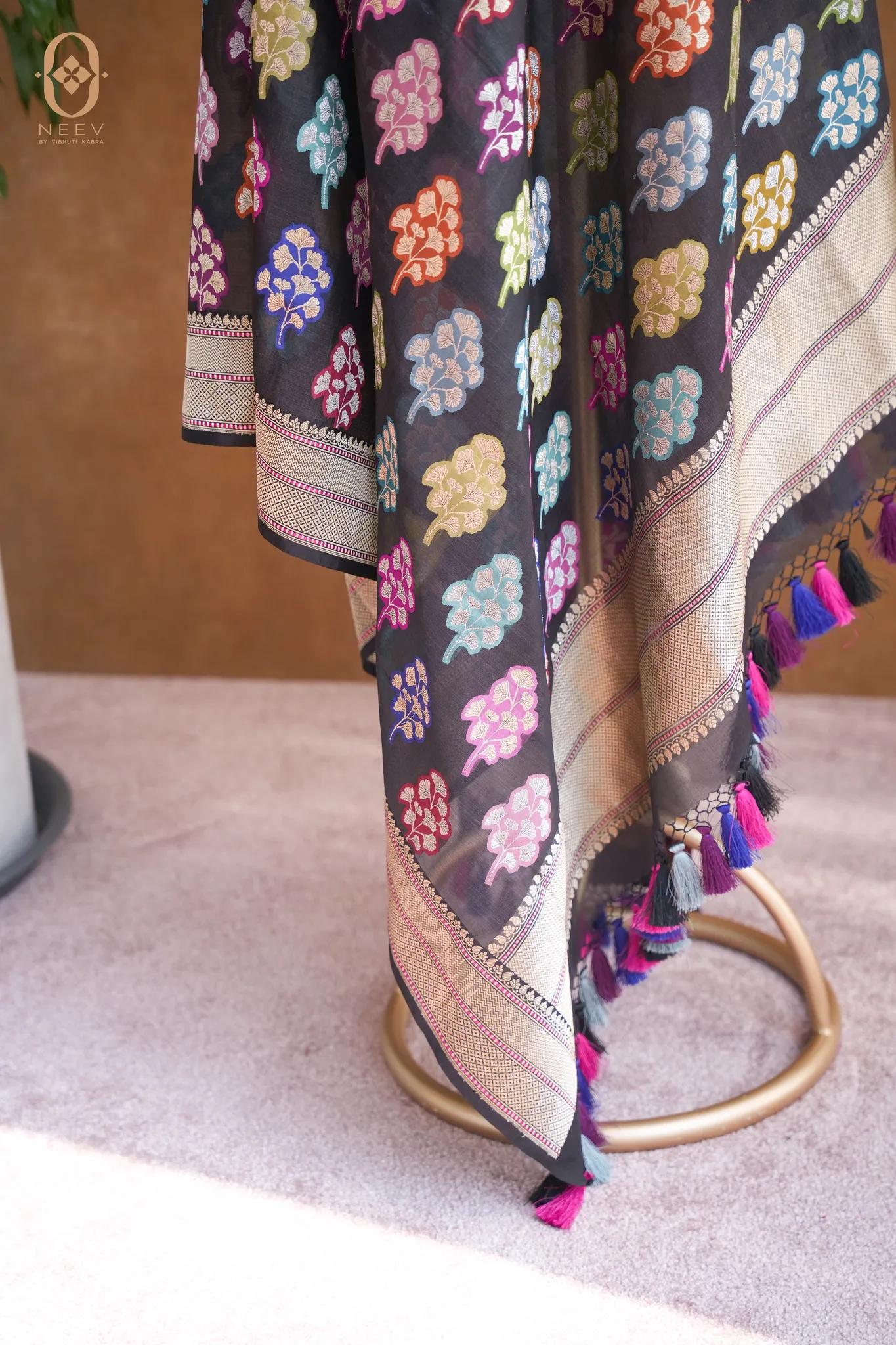 Kora Silk Meenakari Dupatta