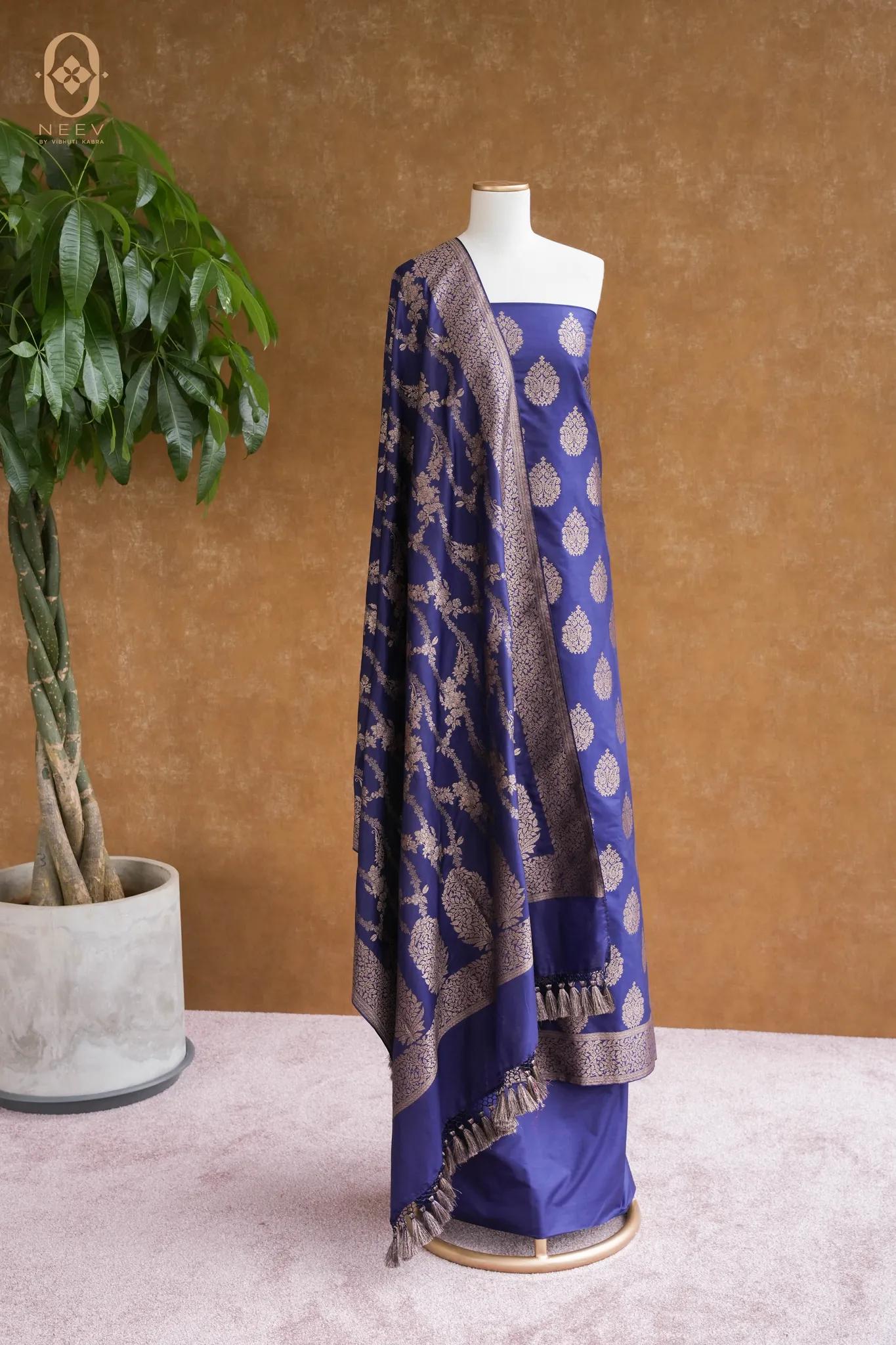 Katan Silk Antique Zari Suit Set