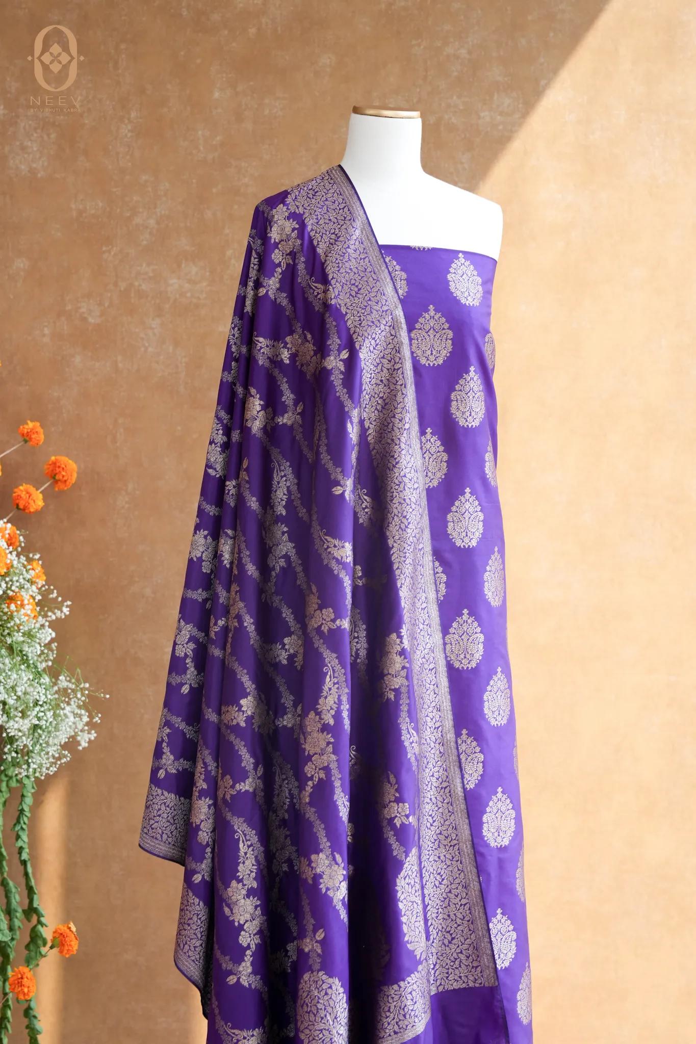 Katan Silk Antique Zari Suit Set