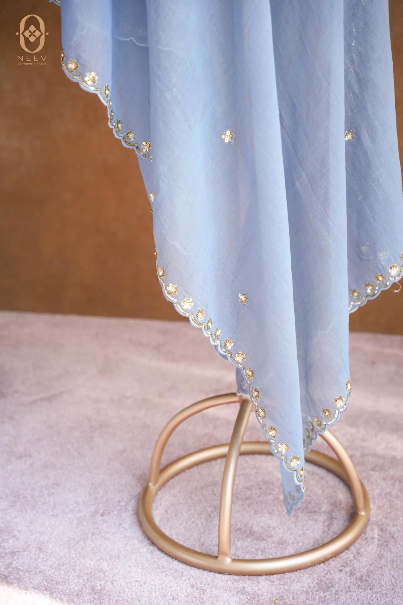 Daisy Mul Tissue Handwork Dupatta