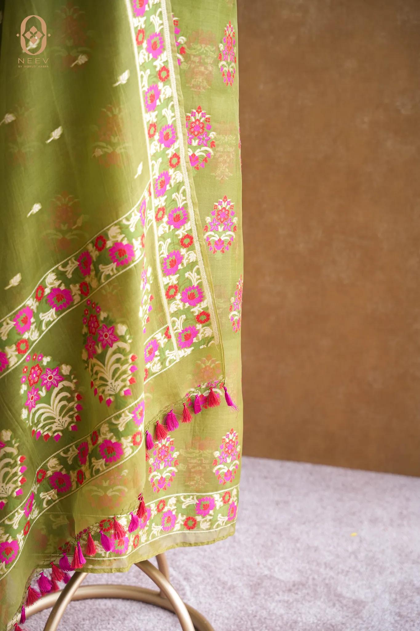 Kora Silk Multi Meenakari Suit Set
