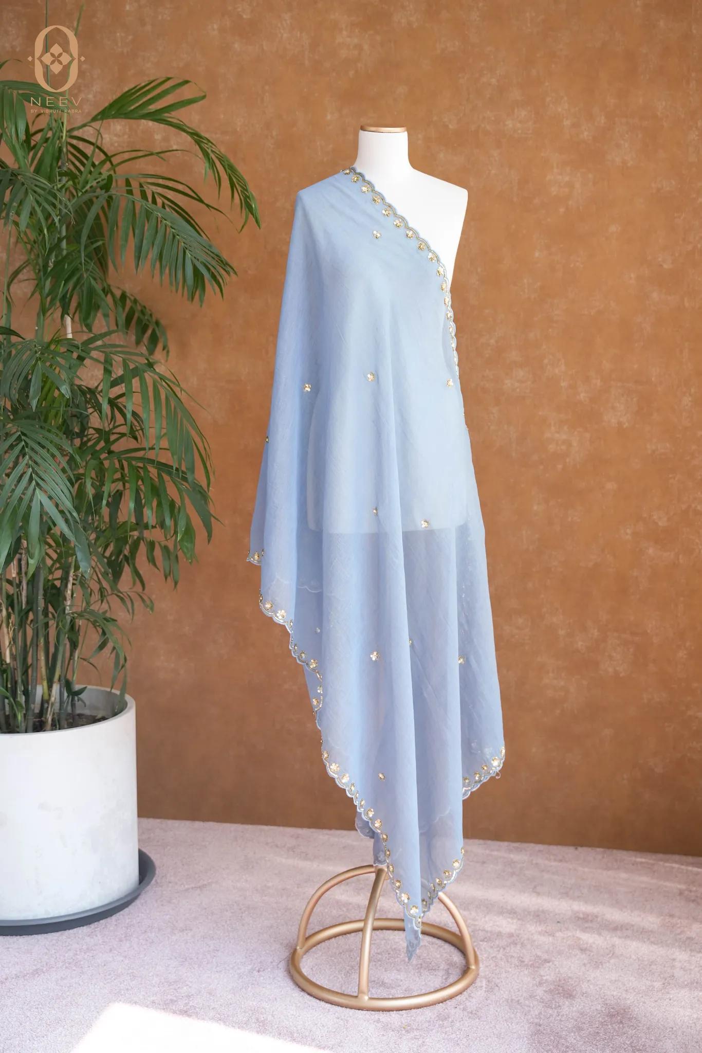 Daisy Mul Tissue Handwork Dupatta