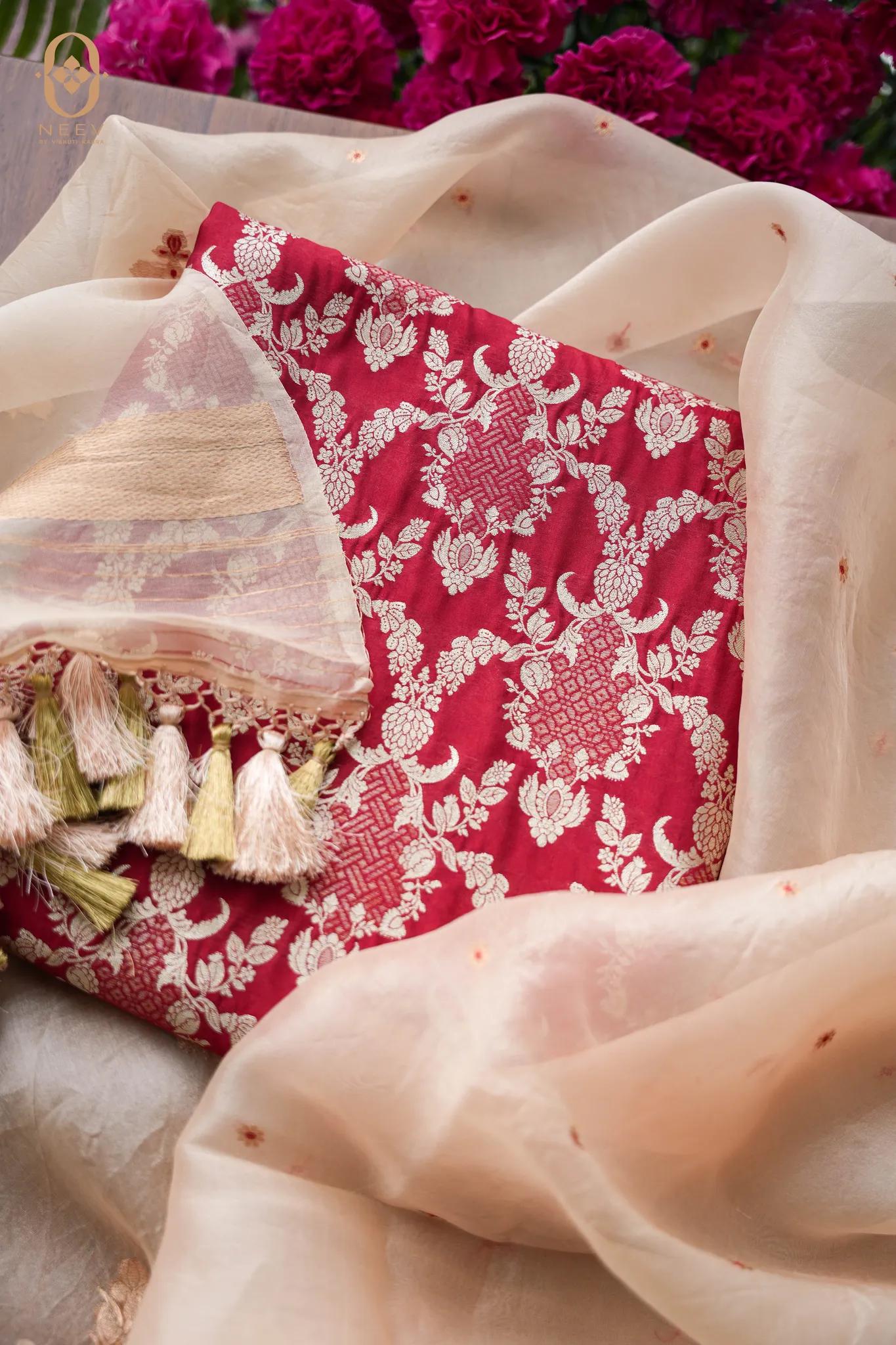 Chinia Silk Jaal Suit Set