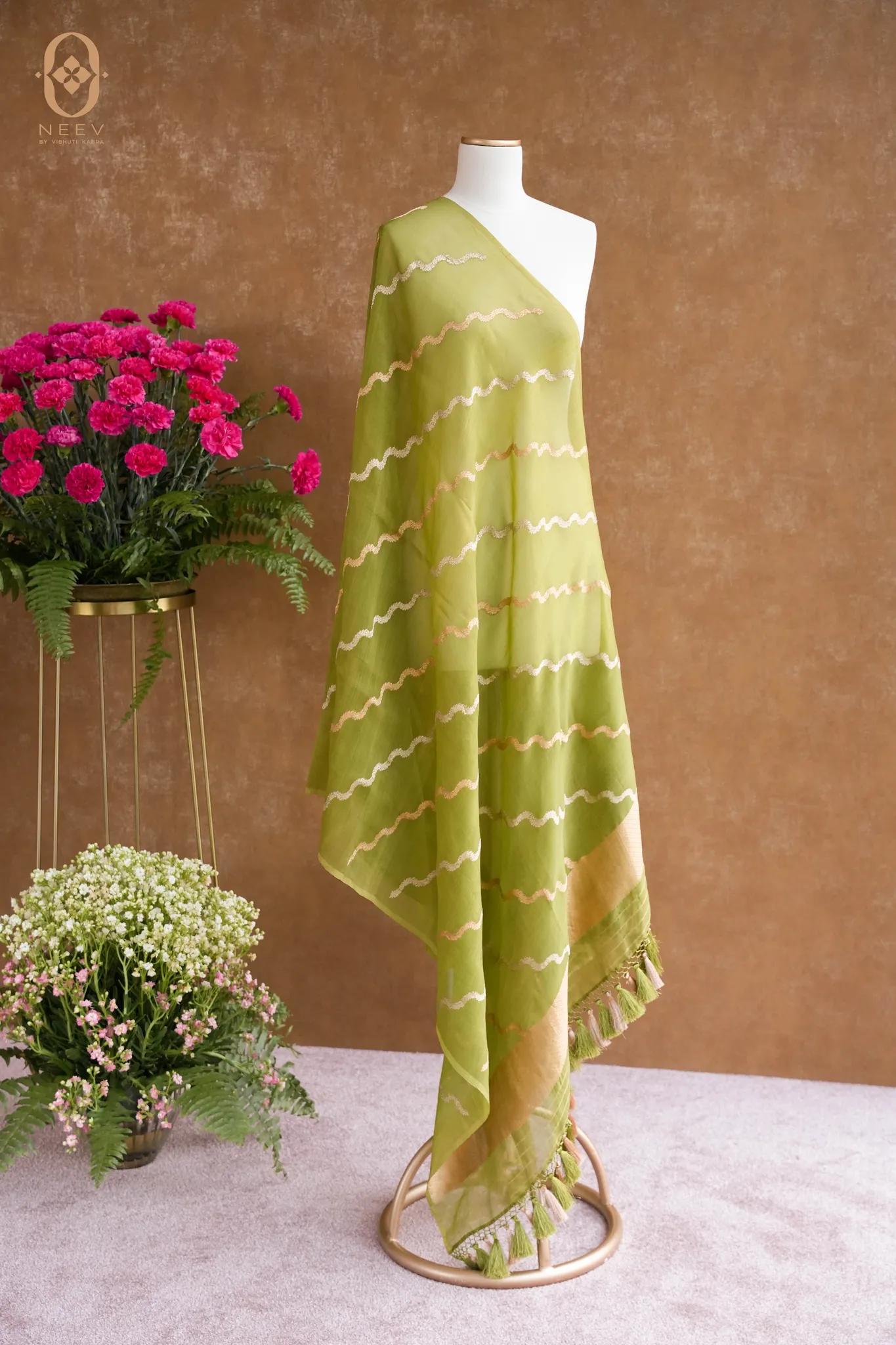 Kora Silk Stripe Dupatta