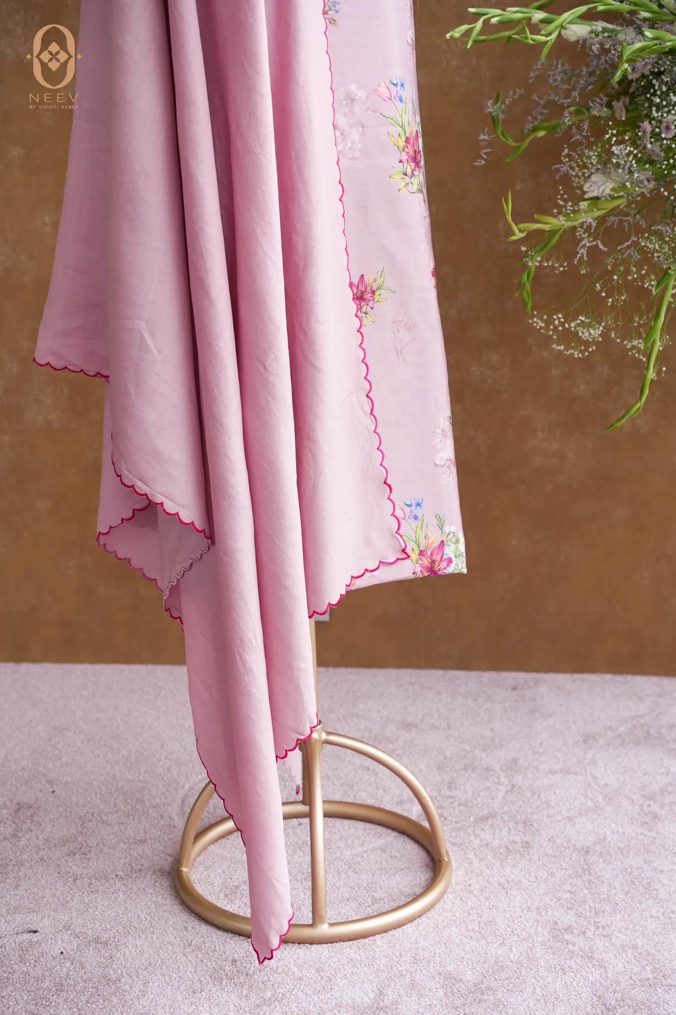Printed Chinia Silk Suit Set