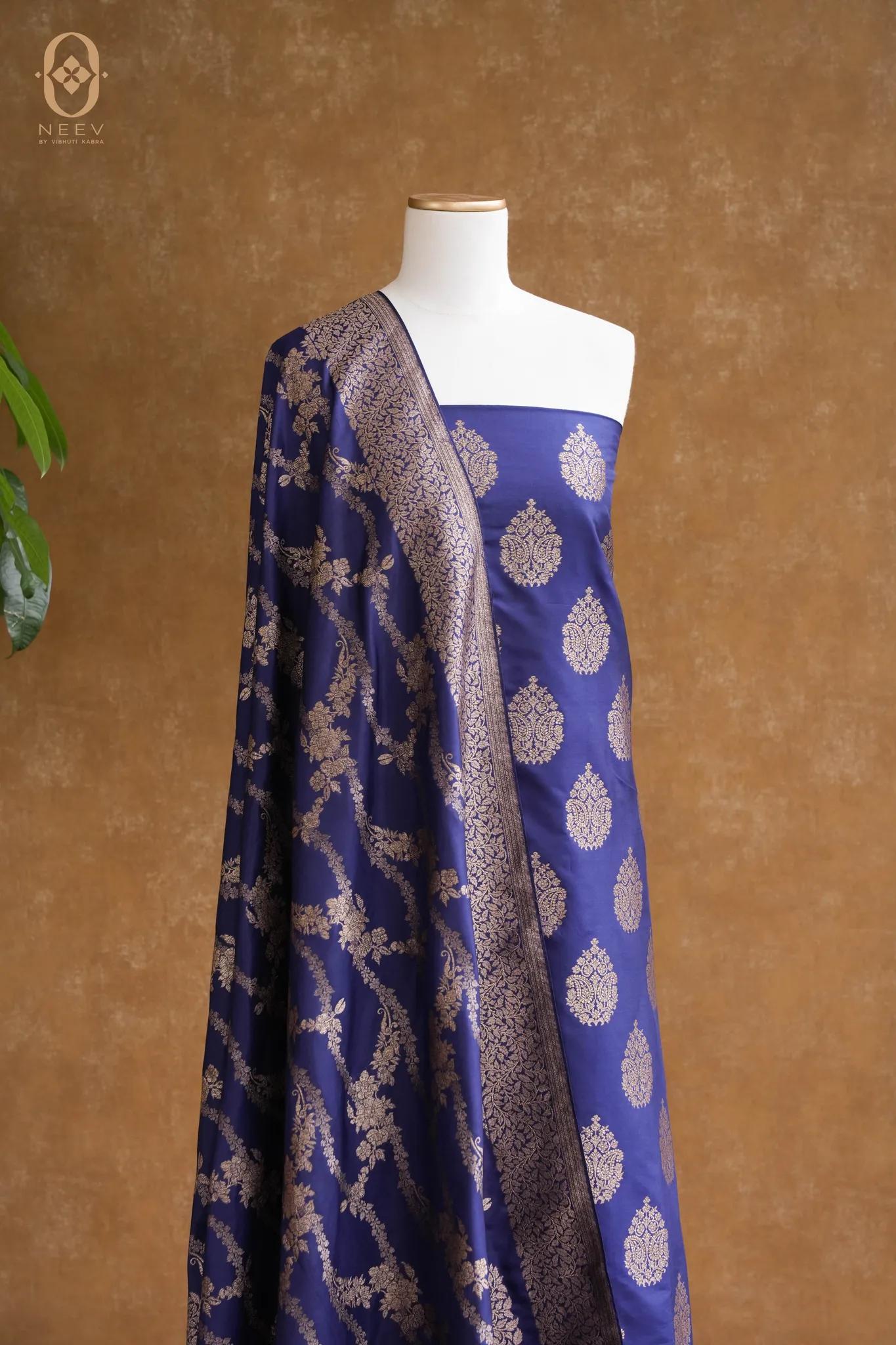 Katan Silk Antique Zari Suit Set