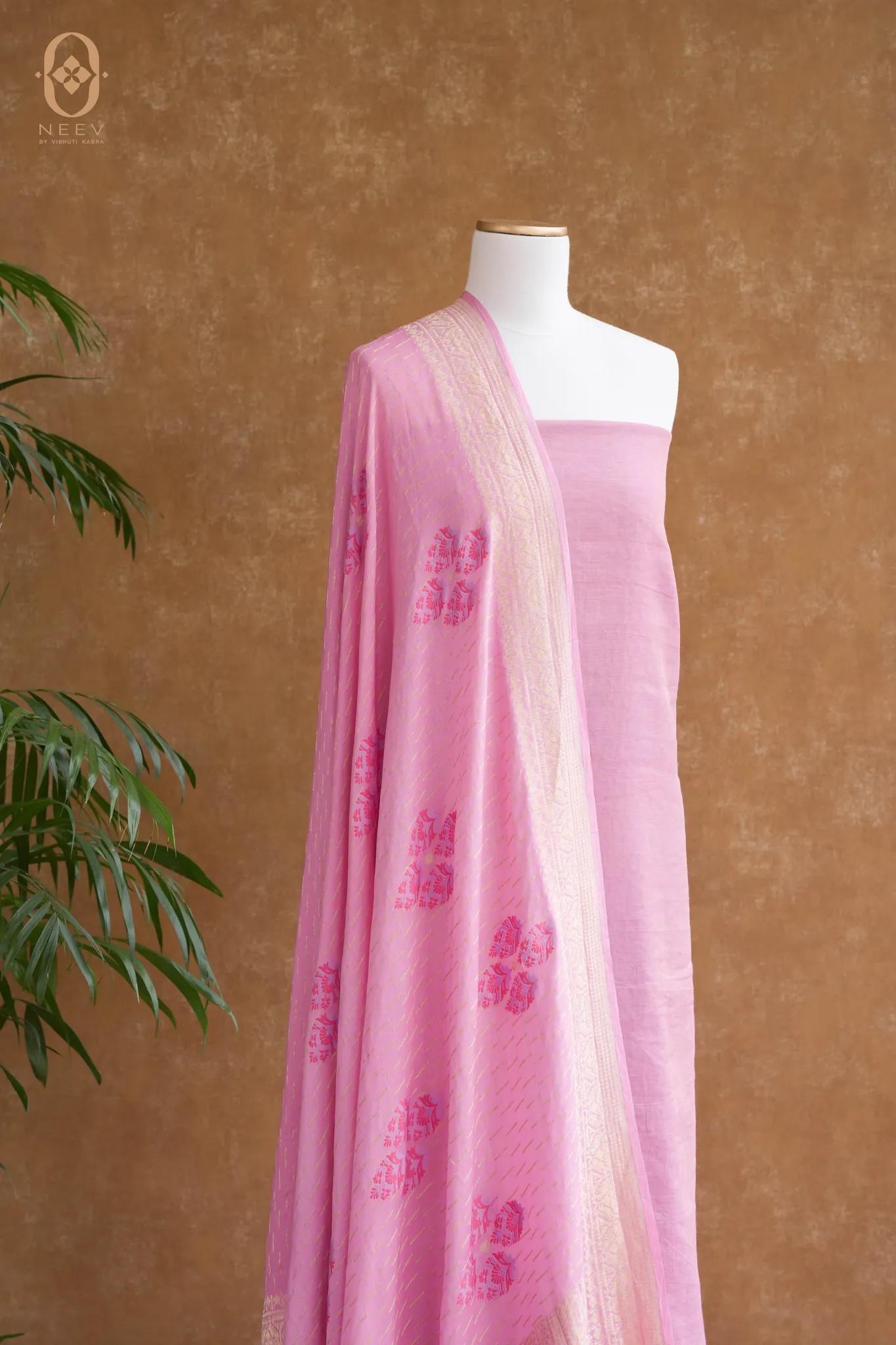 Multi Meenakari Munga Silk Suit Set