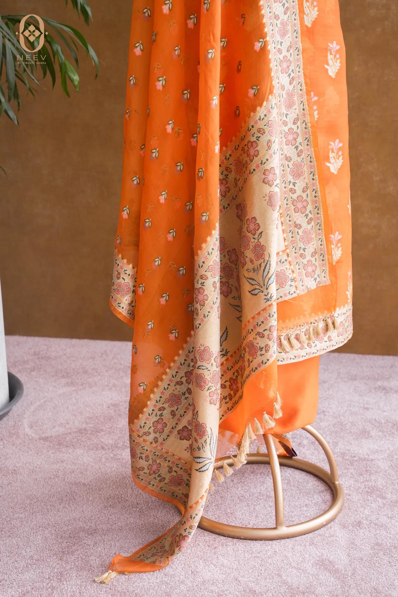 Kora Silk Meenakari Suit Set