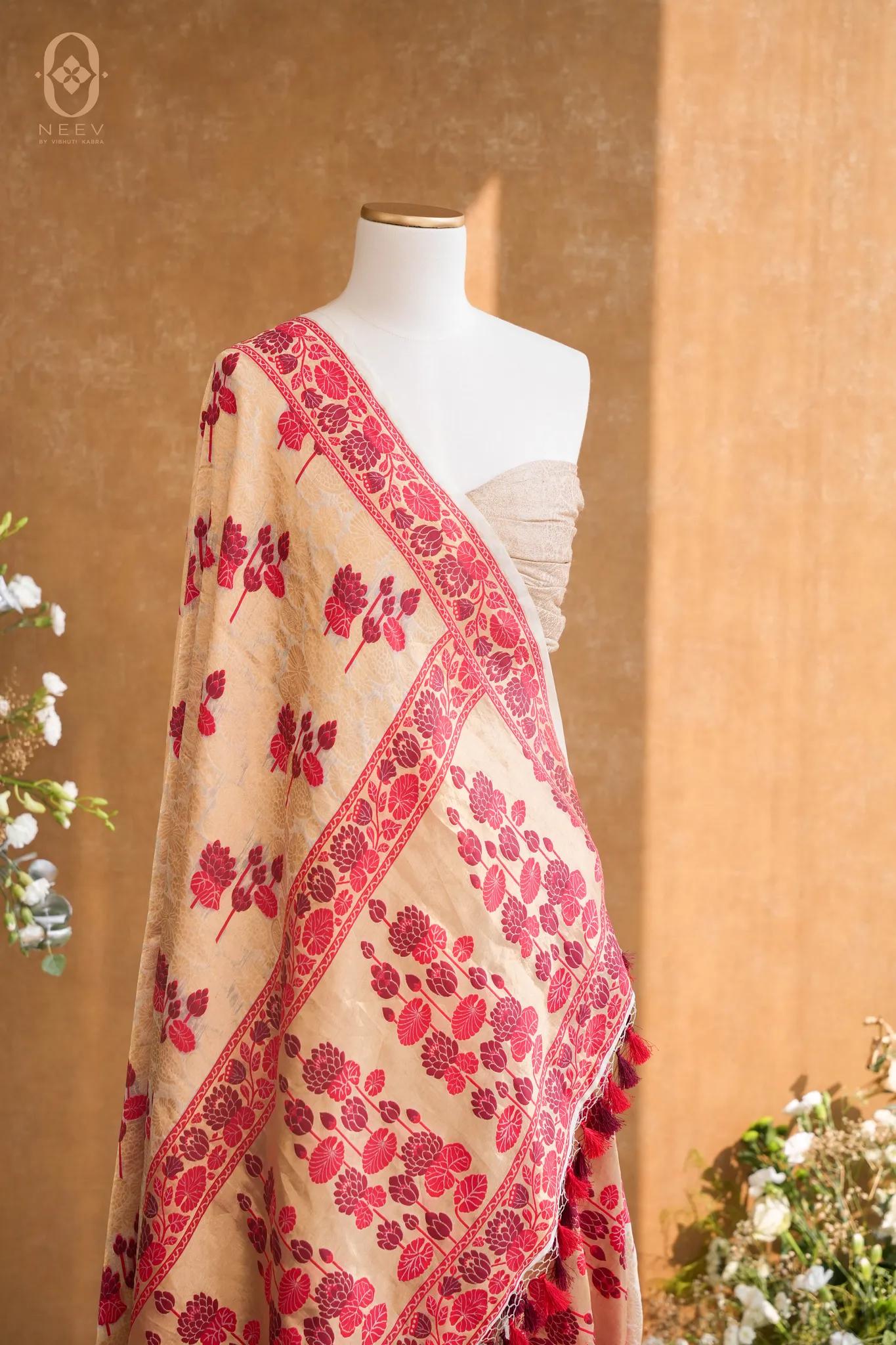 Kora Silk Multi Meenakari Dupatta