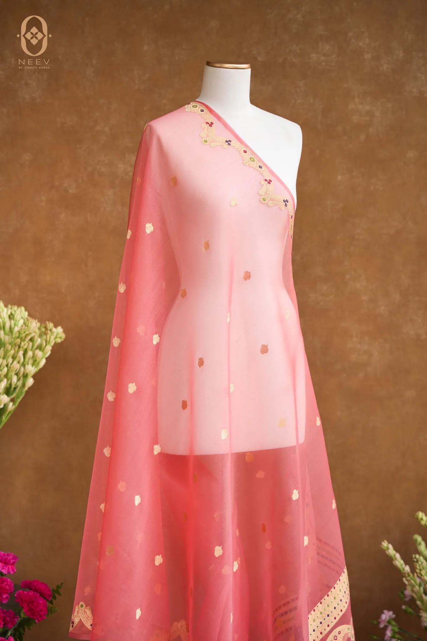 Kora Silk Meenakari Dupatta